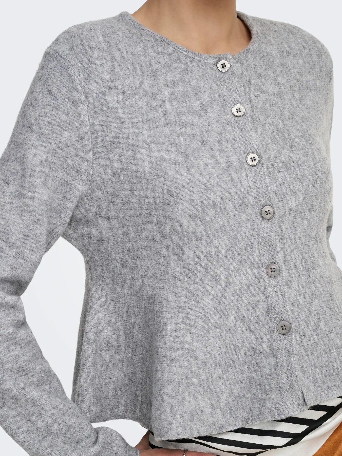 ROSEMARY LIFE CARDIGAN - Light Grey Melange