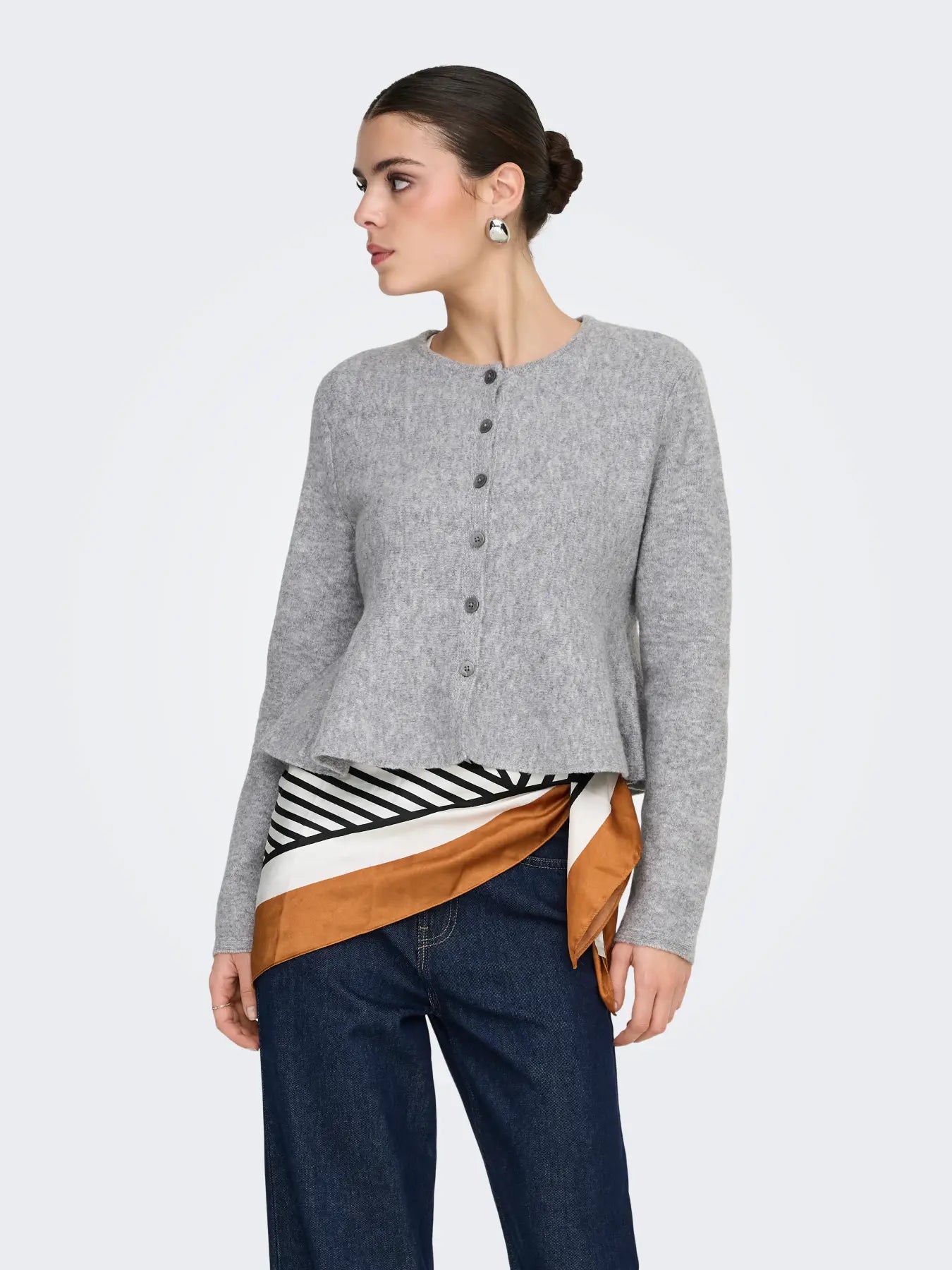 ROSEMARY LIFE CARDIGAN - Light Grey Melange