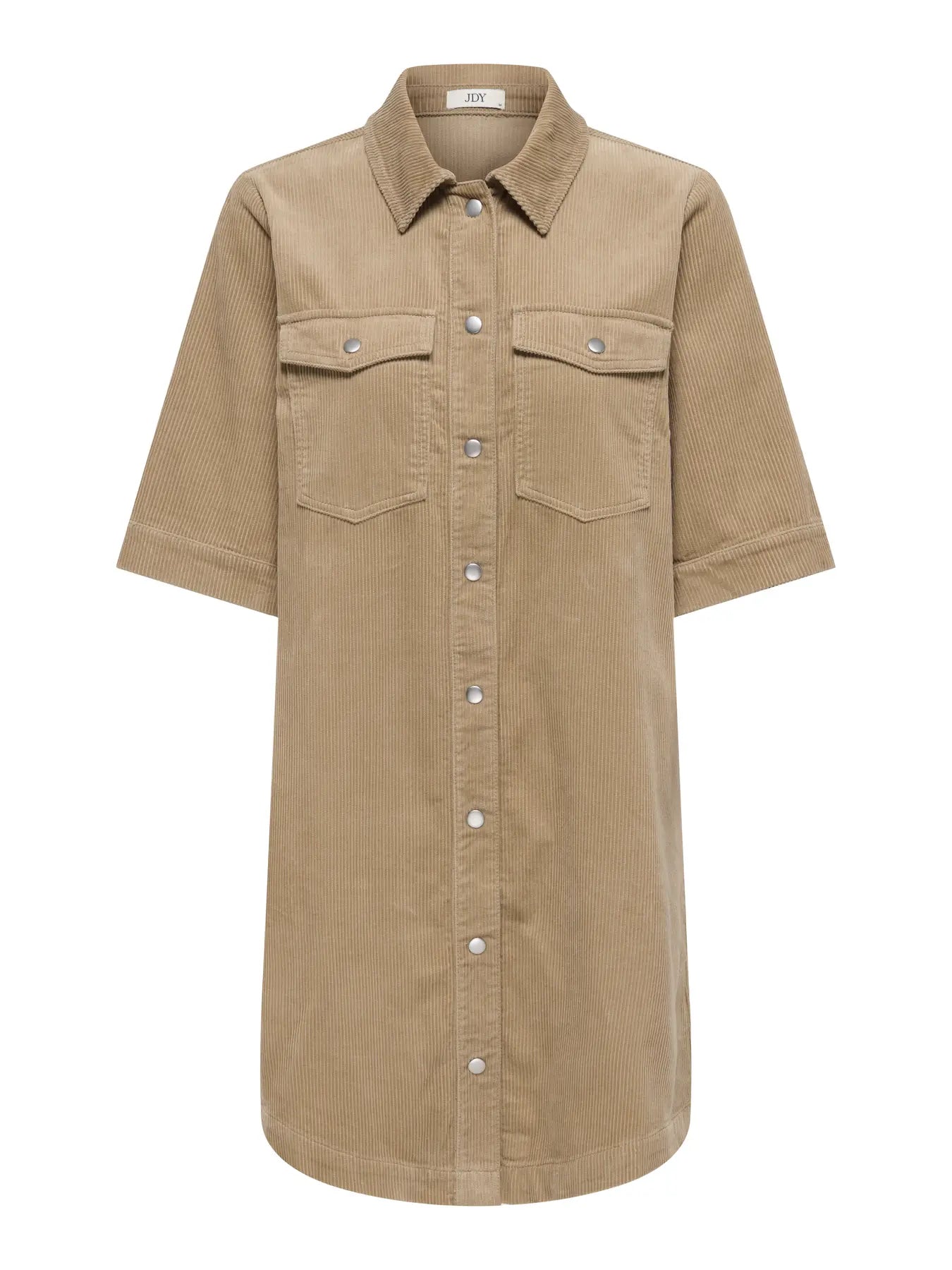 SHIRAZ SS BUTTON DRESS - Silver Mink