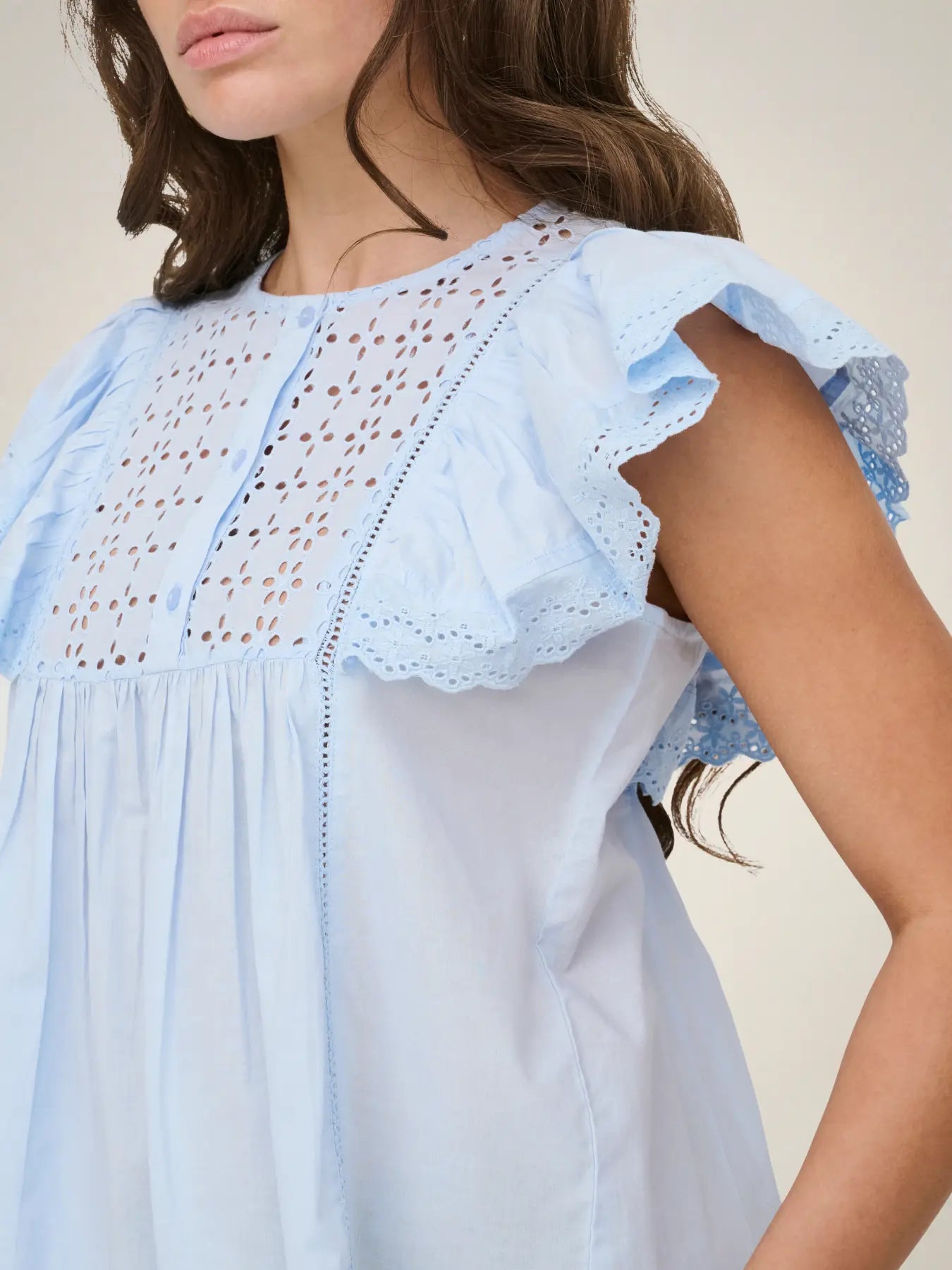 SIGGA SS TOP WVN - Cashmere Blue