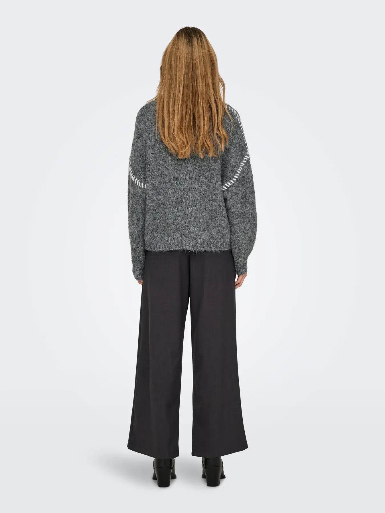 ZOEY LIFE ON STITCH PULLOVER - Dark Grey Melange