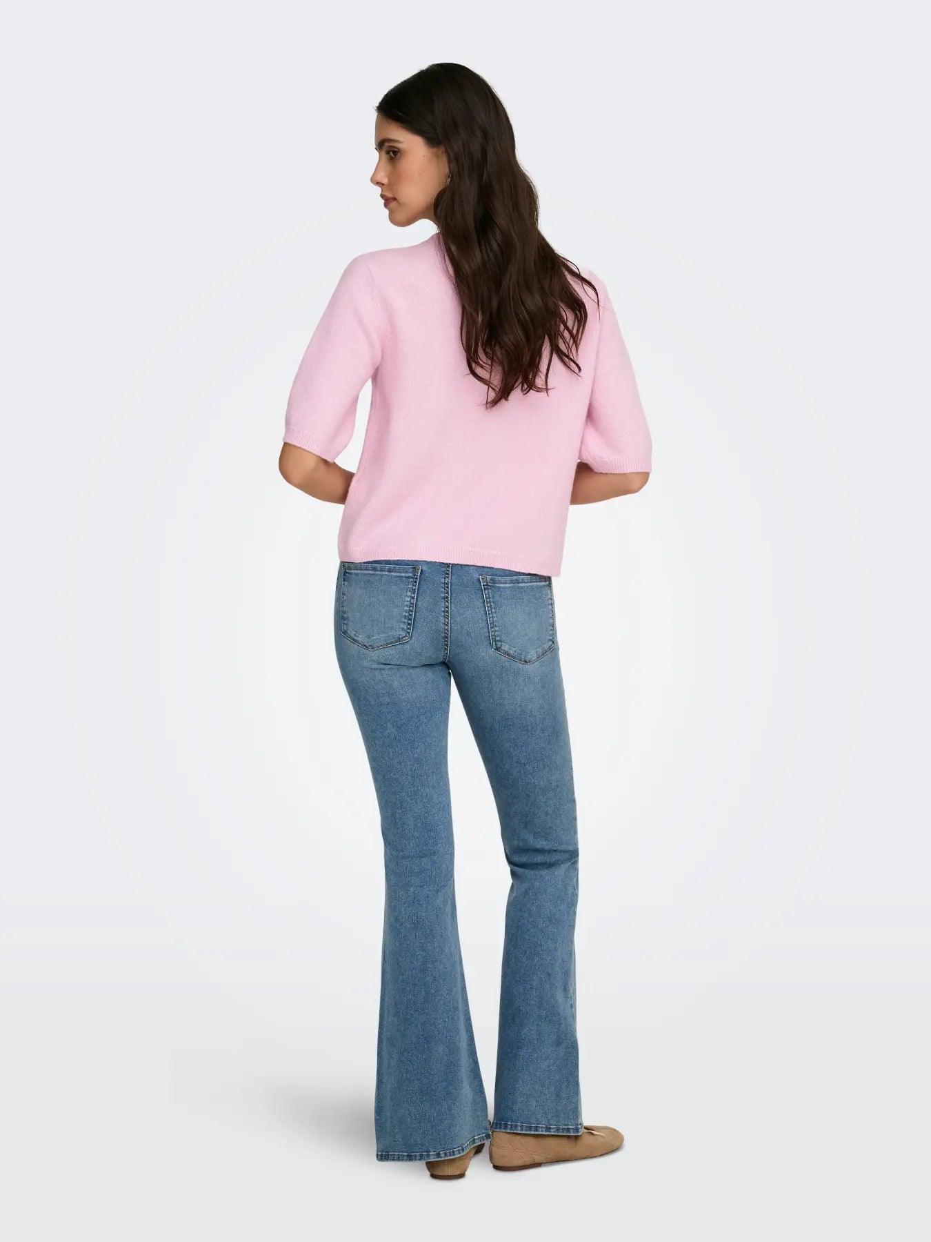 RUE LIFE PEARL CARDIGAN - Lilac/Melange WWhite Pearl Button