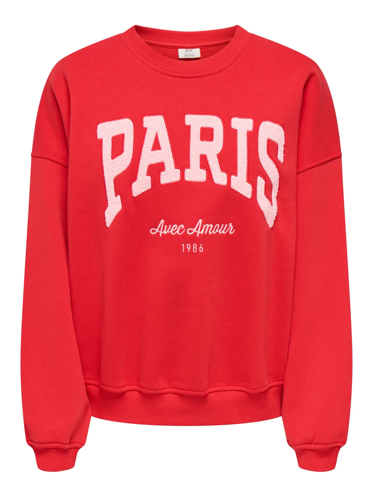MESA LS O-NK EMB SWEAT - Racing Red