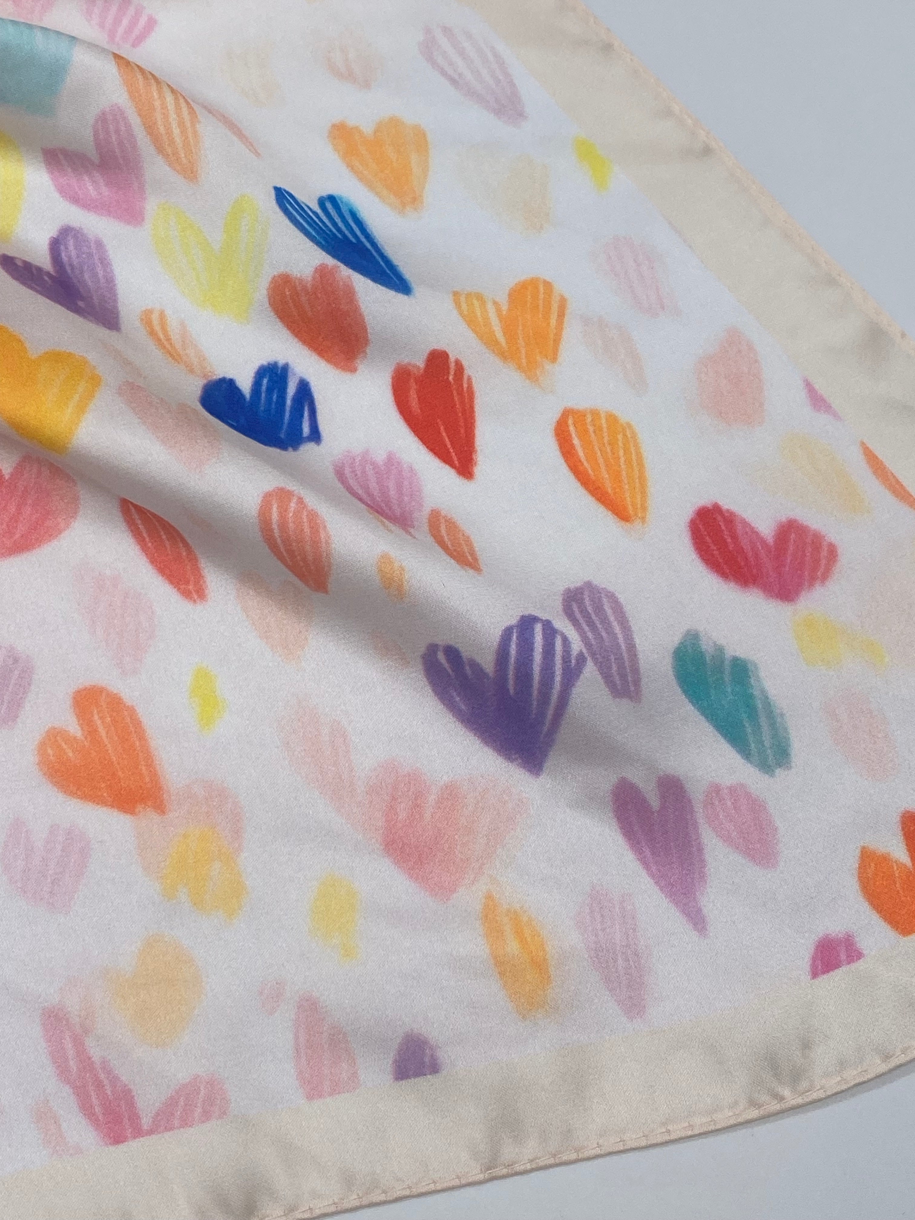 Small Heart Scarf - Printed Multi