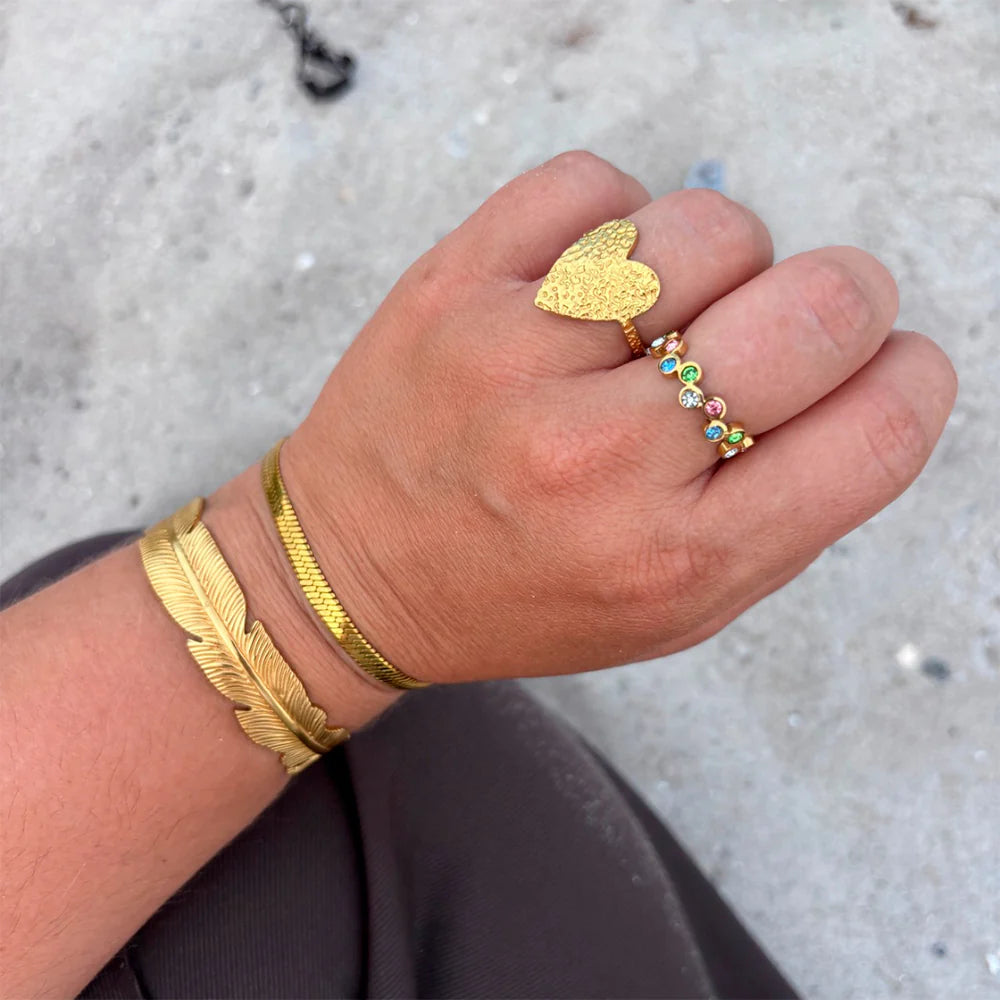 Leafy Bangle - 18 karat guldbelagt