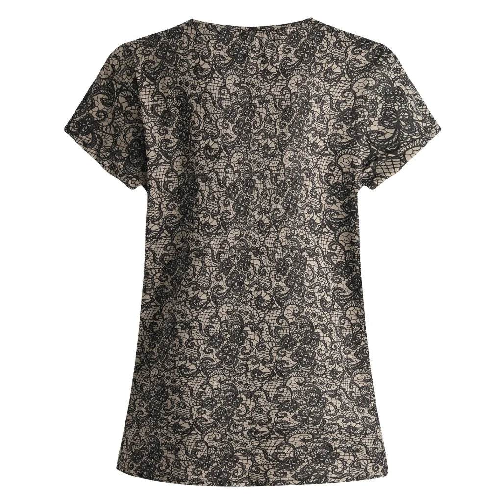 Alma U-tshirt - Mocca Brown Lace