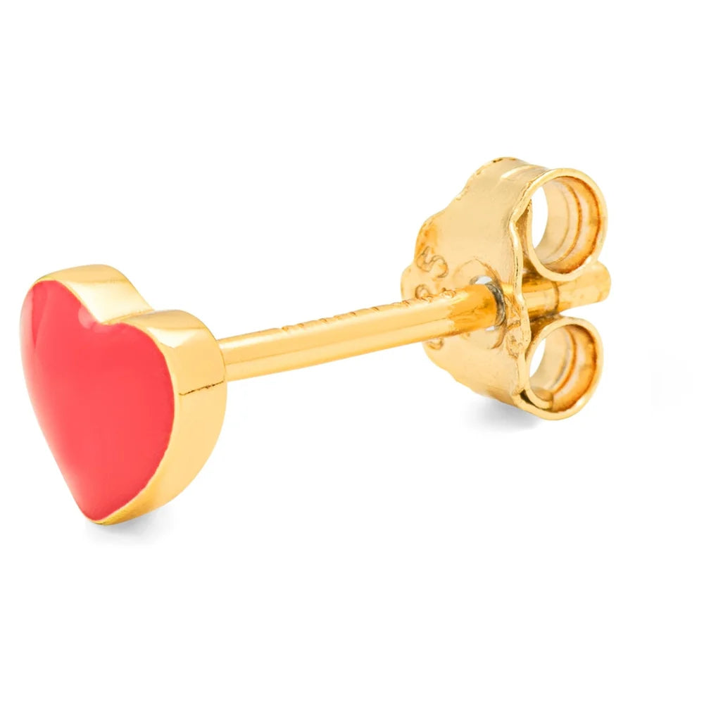 Love U ørering 1 stk - Hot Coral