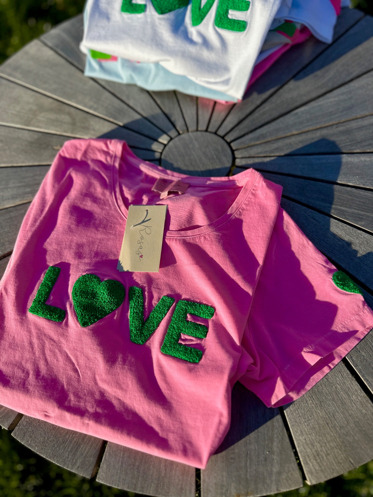 Is-T-shirt love - Pink/Grass