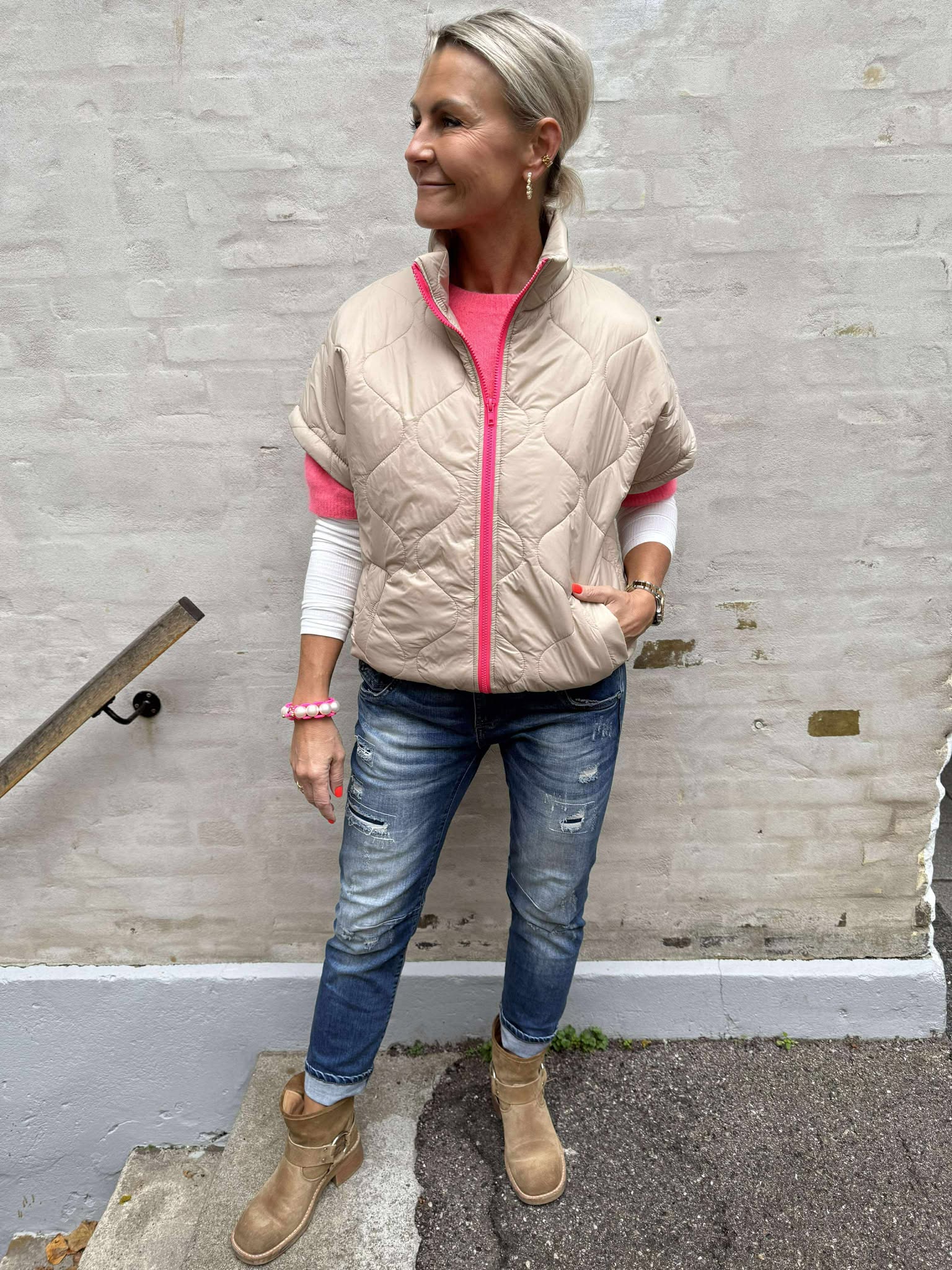 Bianca Vest - Beige Pink