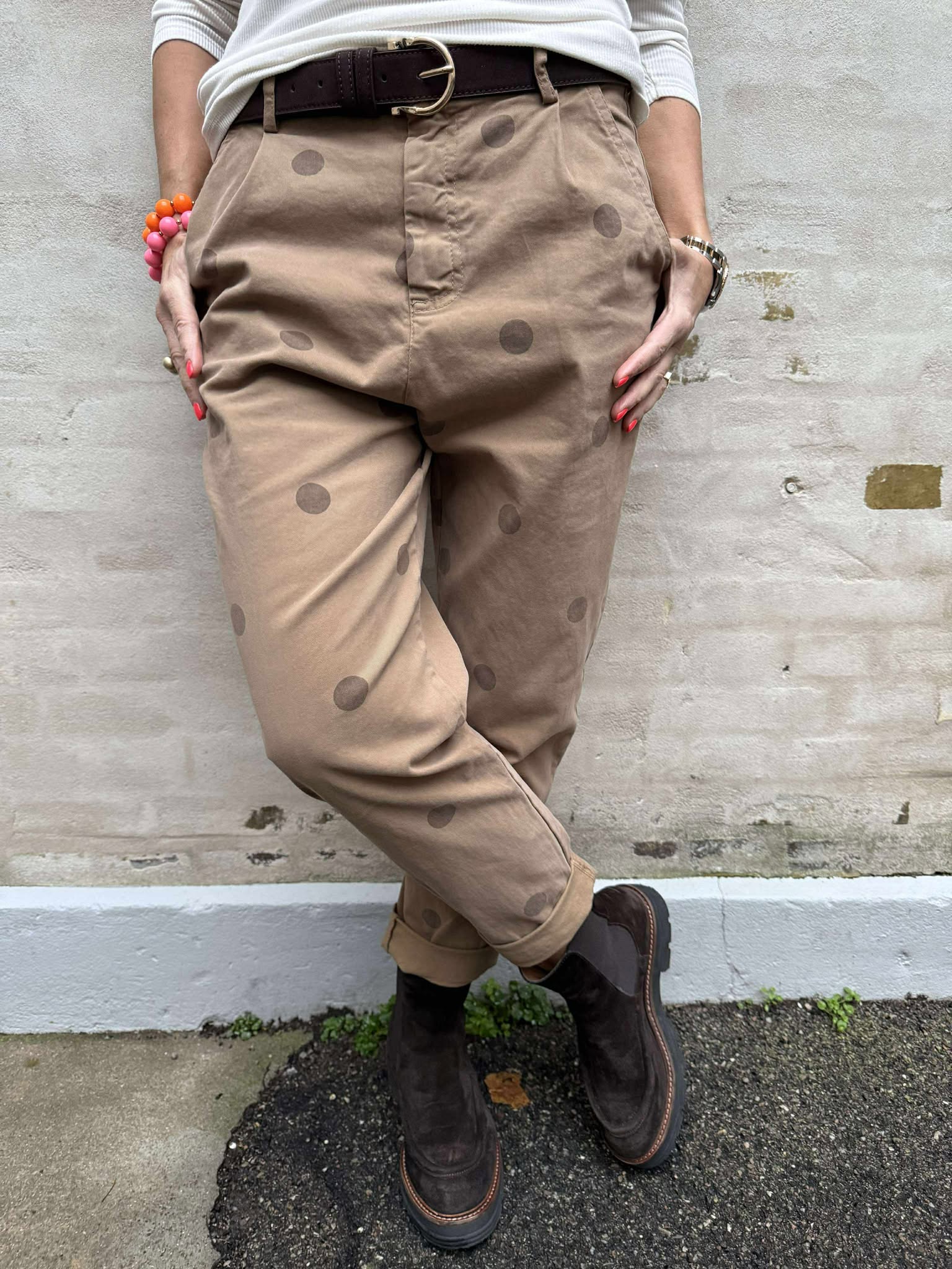 Dot Pants - Camel Dot