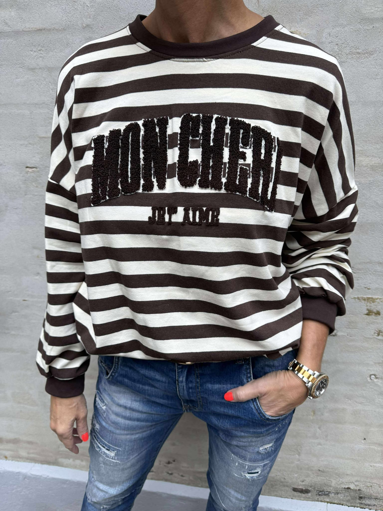 Mon Cheri Sweat - Brown Beige