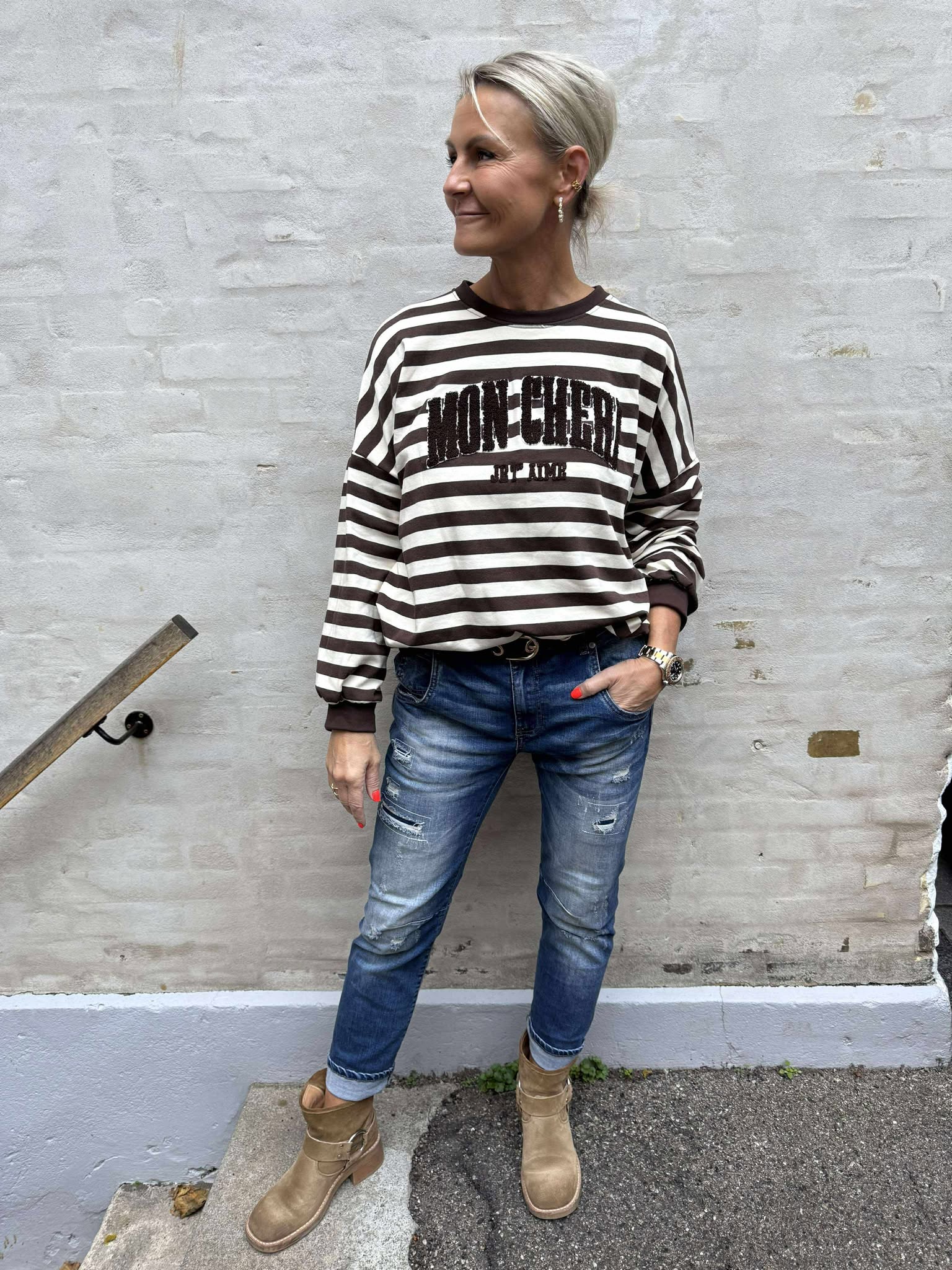 Mon Cheri Sweat - Brown Beige