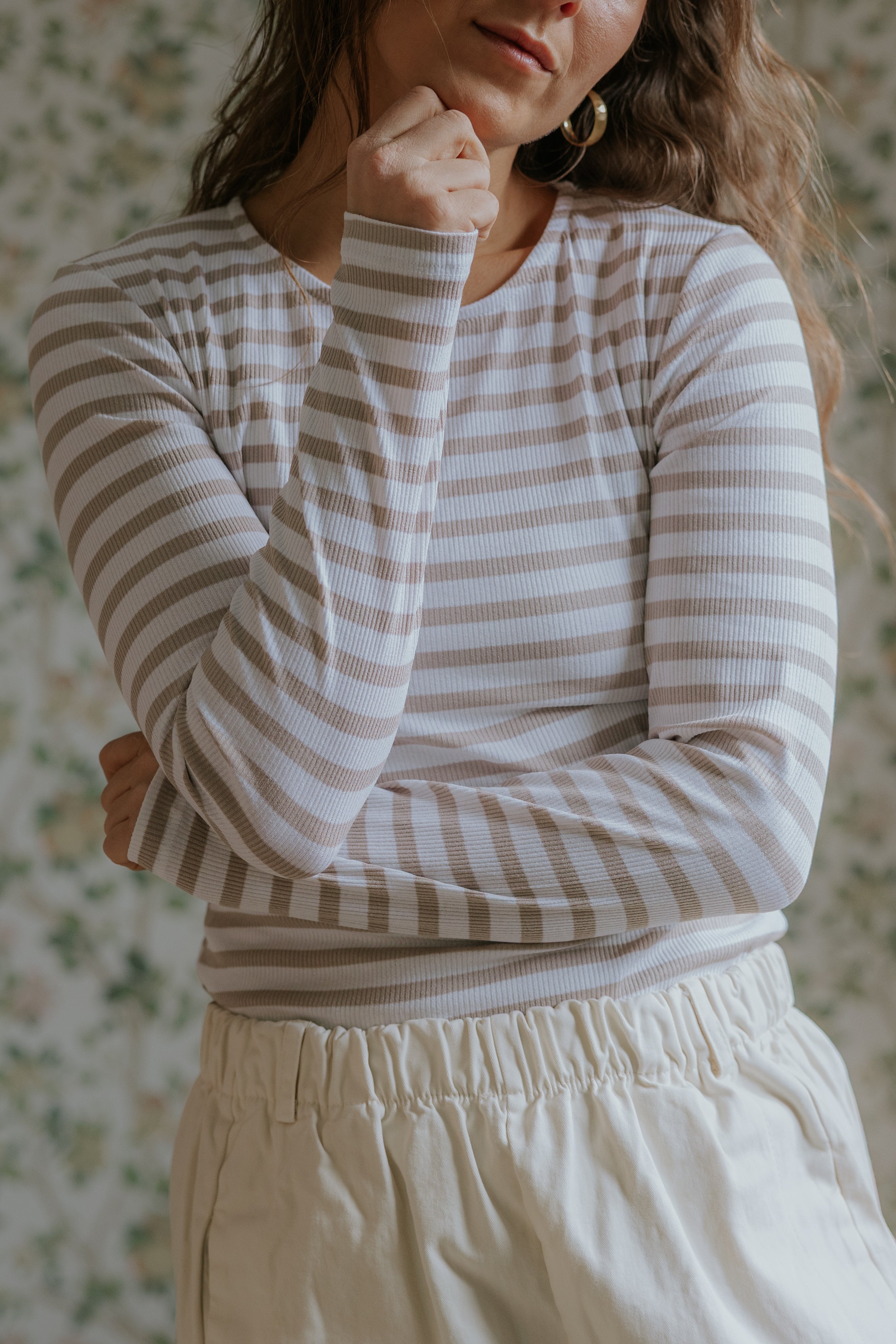 Everyday Stripes Blouse - Beige