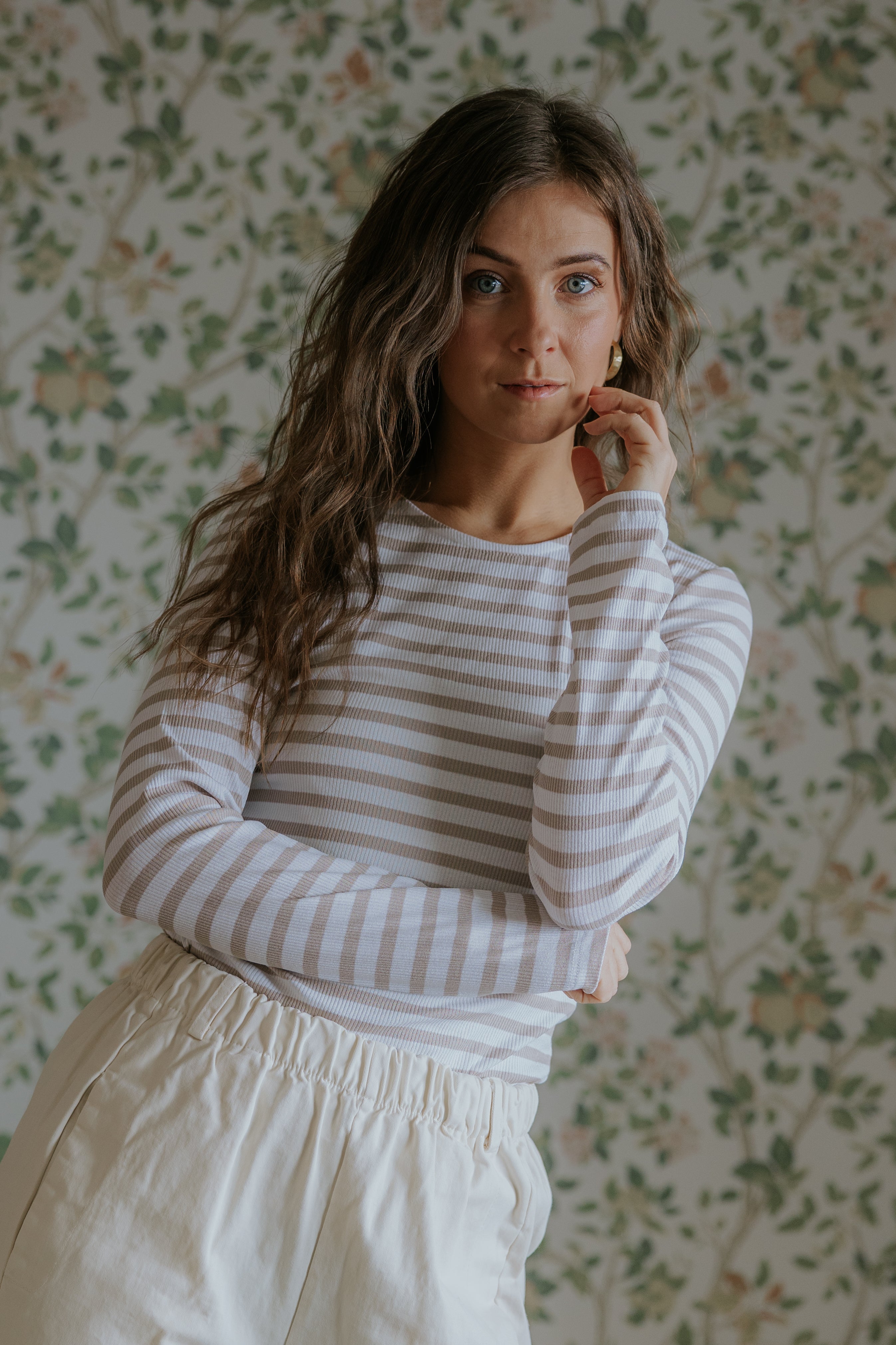 Everyday Stripes Blouse - Beige