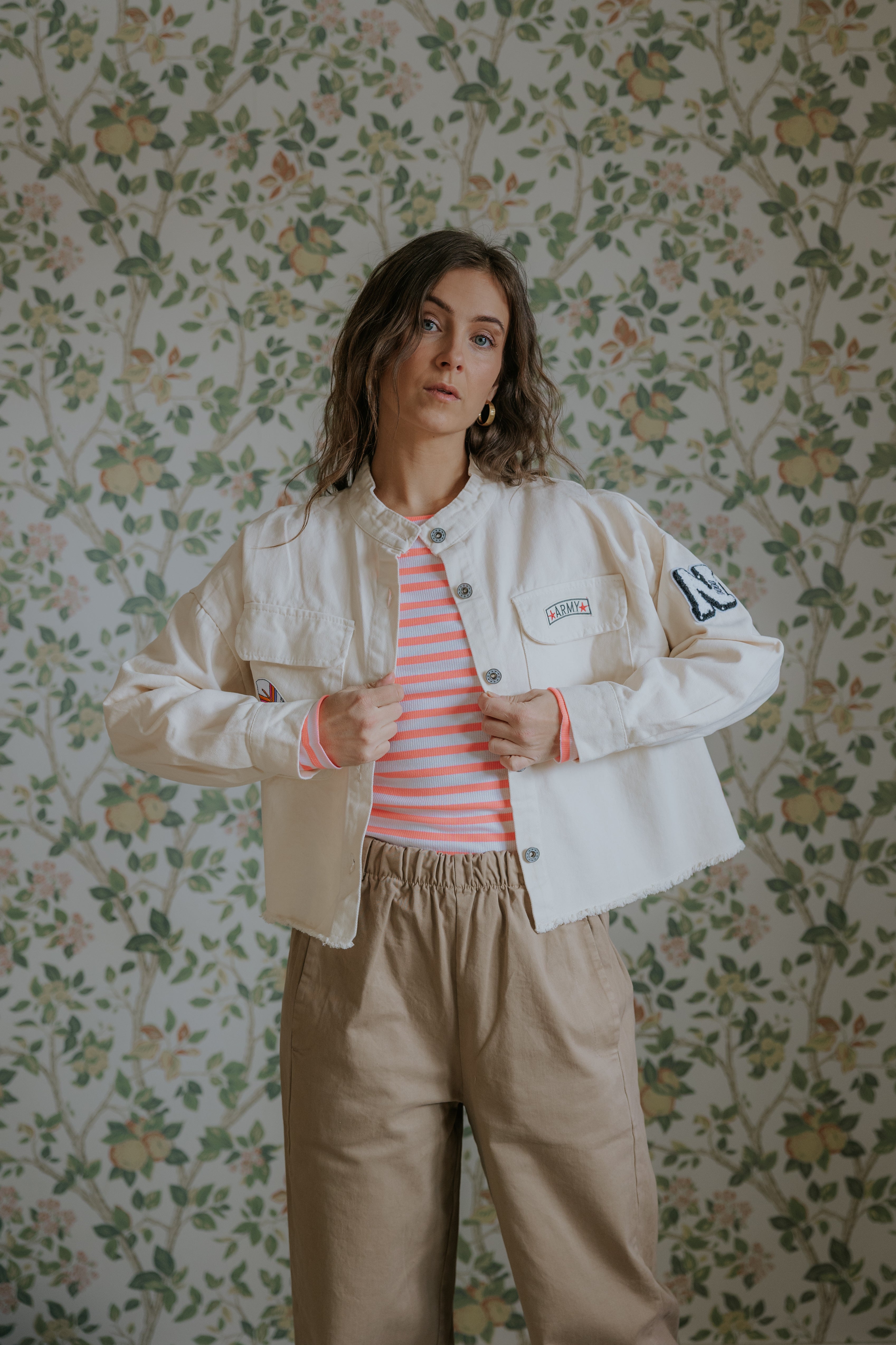 Everyday Stripes Blouse - Coral