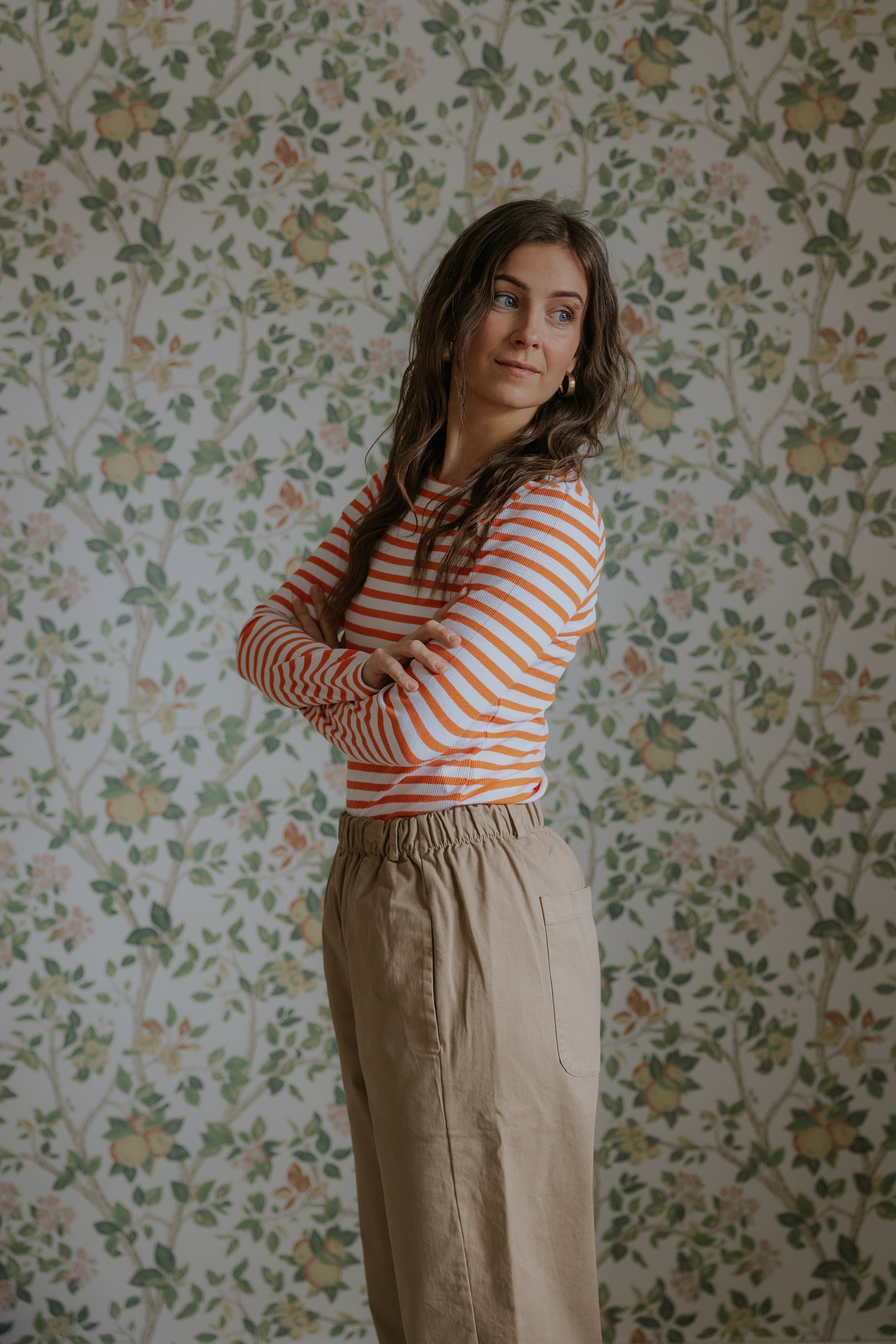 Everyday Stripes Blouse - Orange