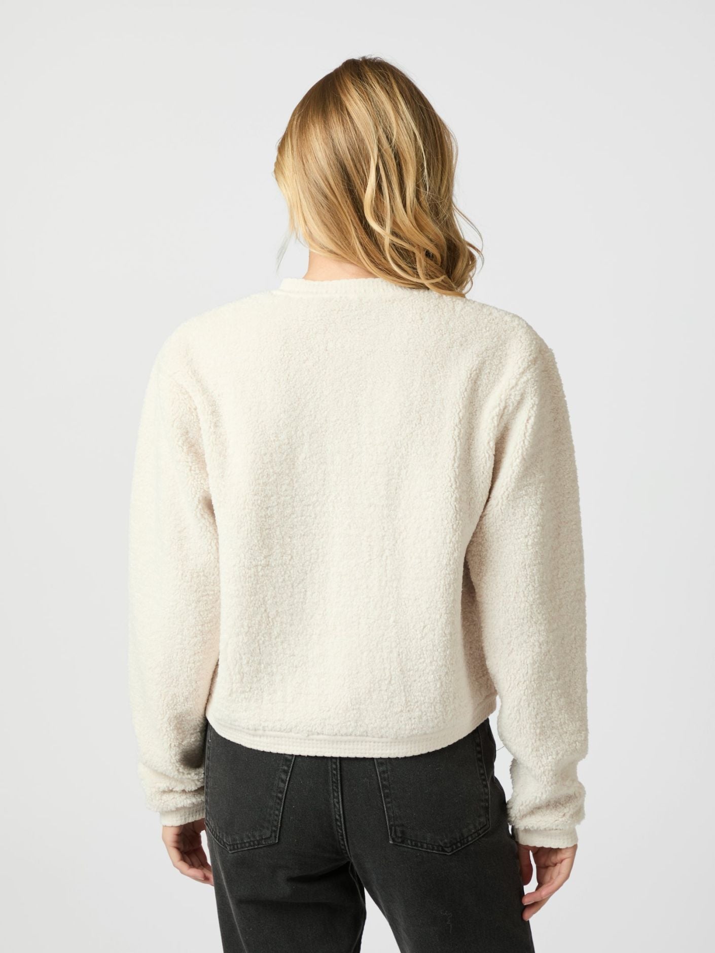 Limo Fluffy Knit Cardigan - Creme