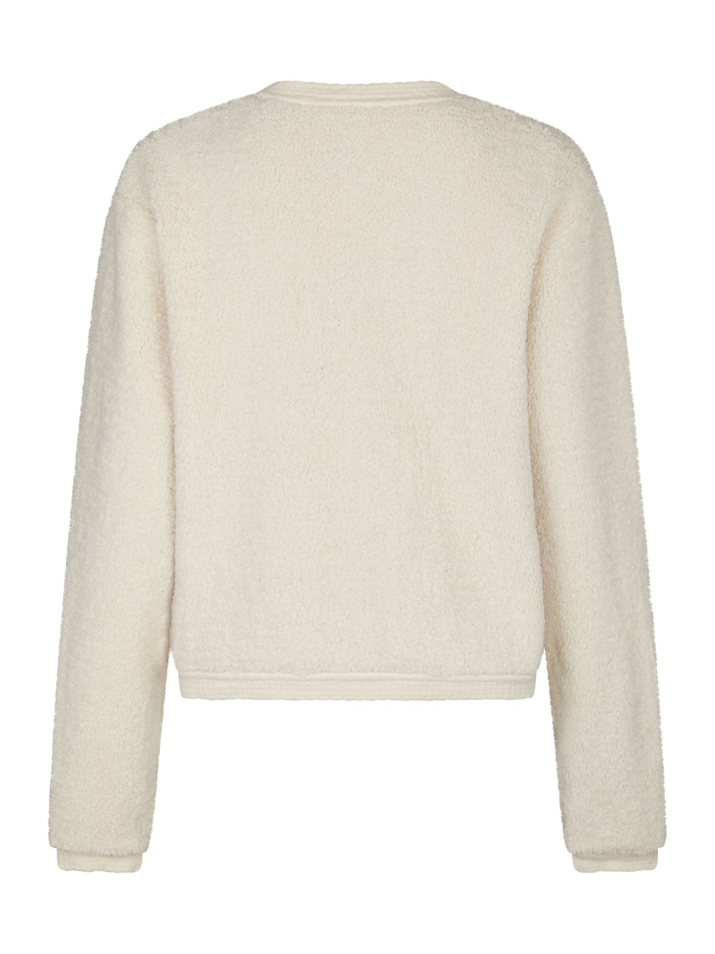 Limo Fluffy Knit Cardigan - Creme
