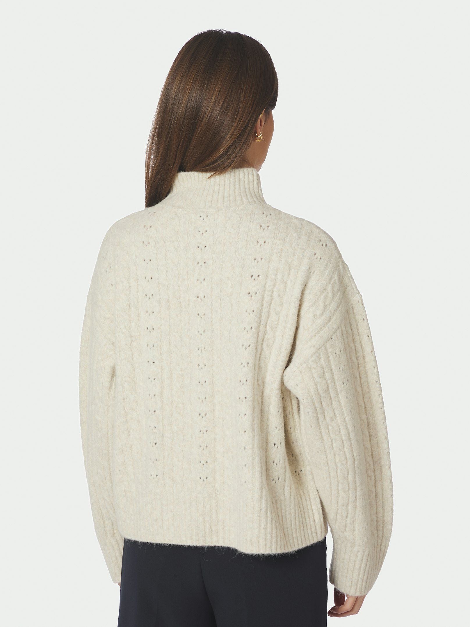 Anda Cable Knit Blouse - Ivory