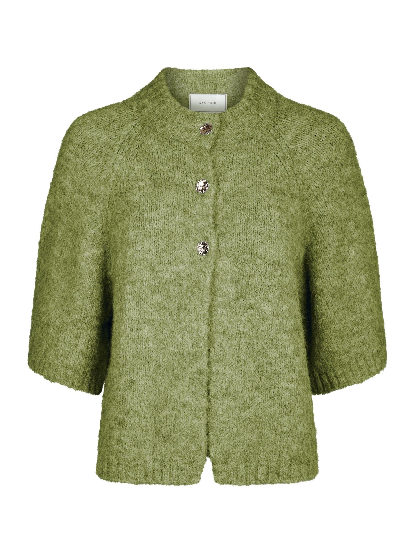 Benuta Fluffy Knit Cardigan - Dusty Green