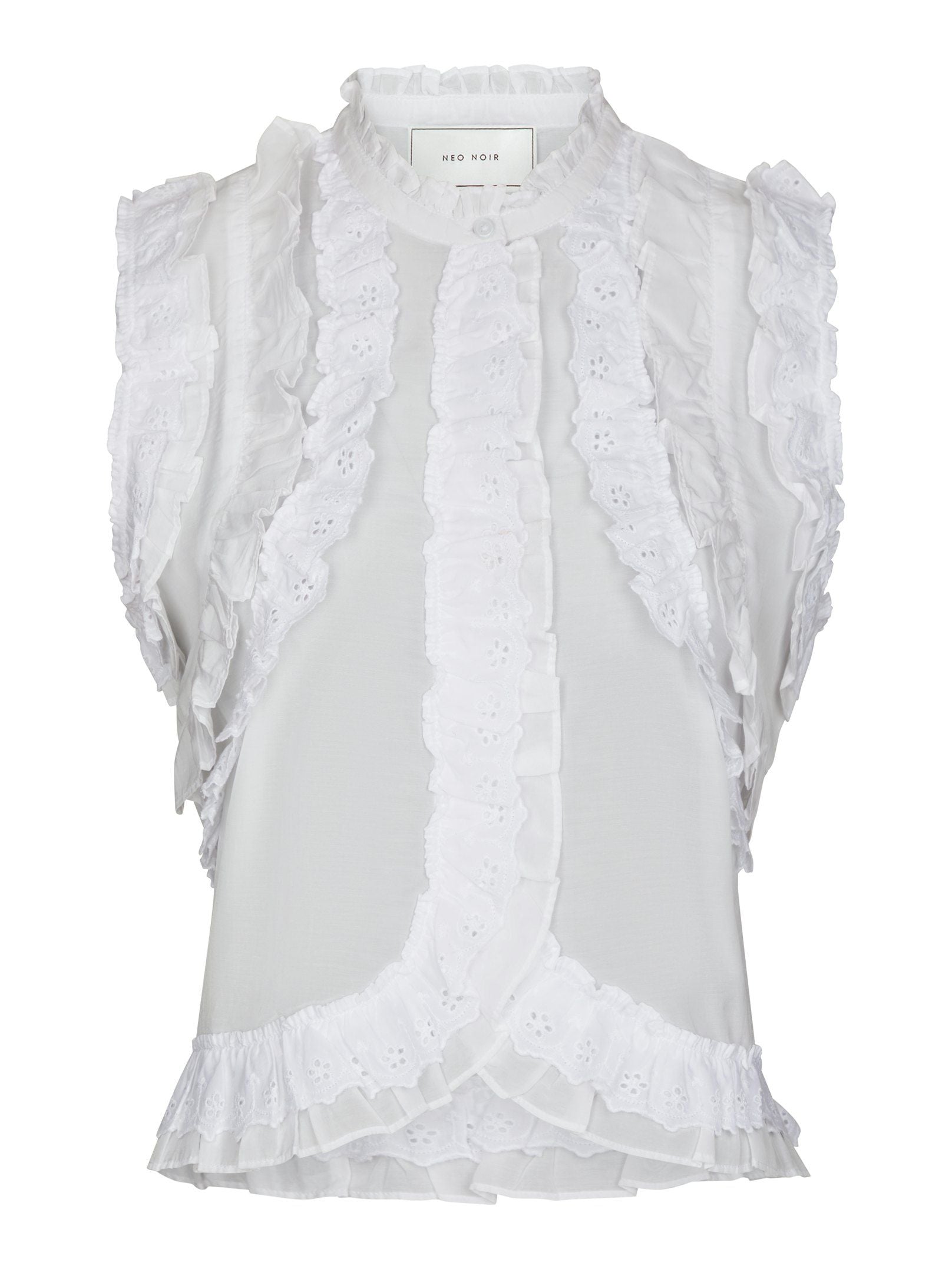 Celia Ruffle Top - White