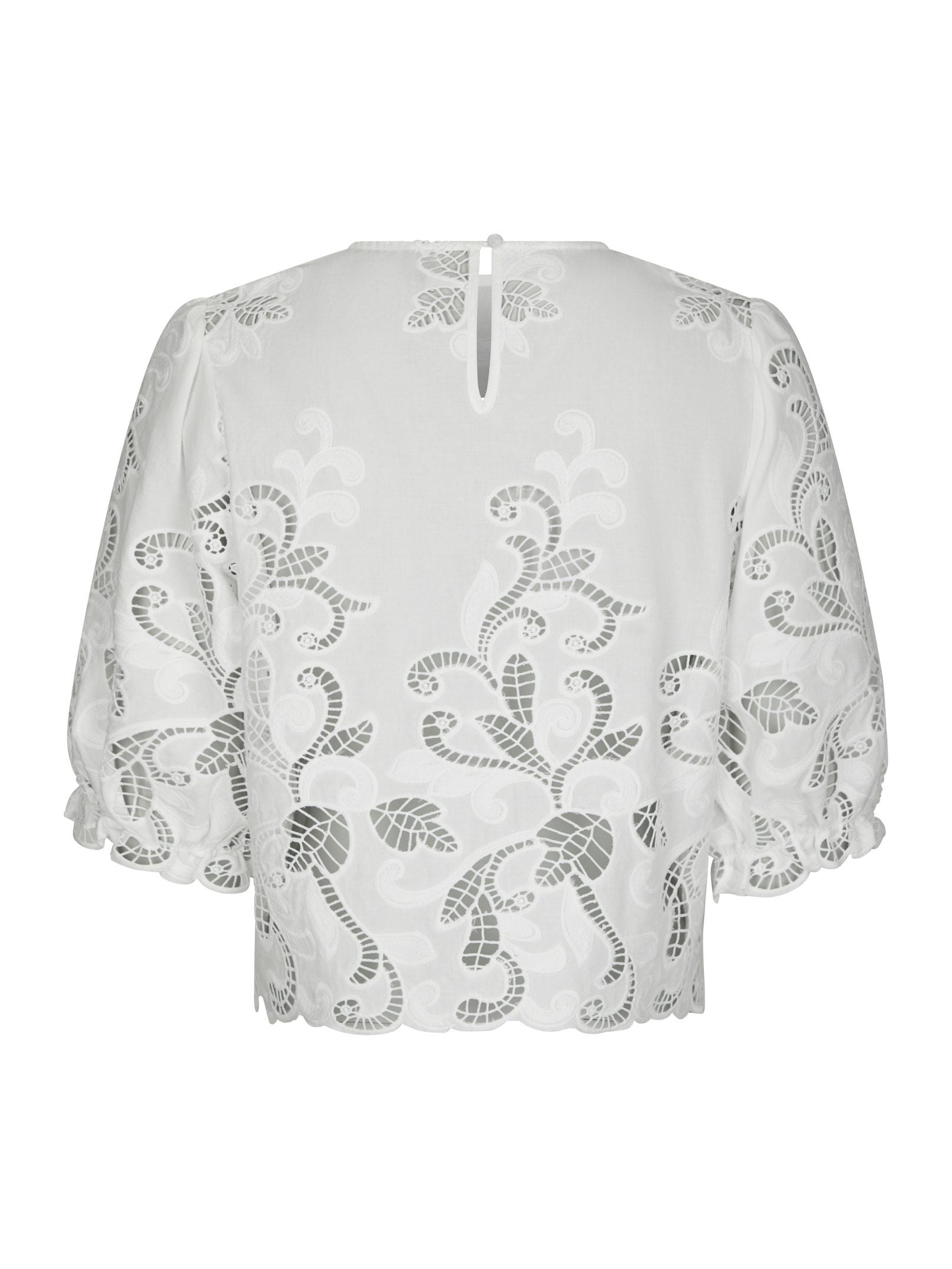 Fia Embroidery Blouse - White