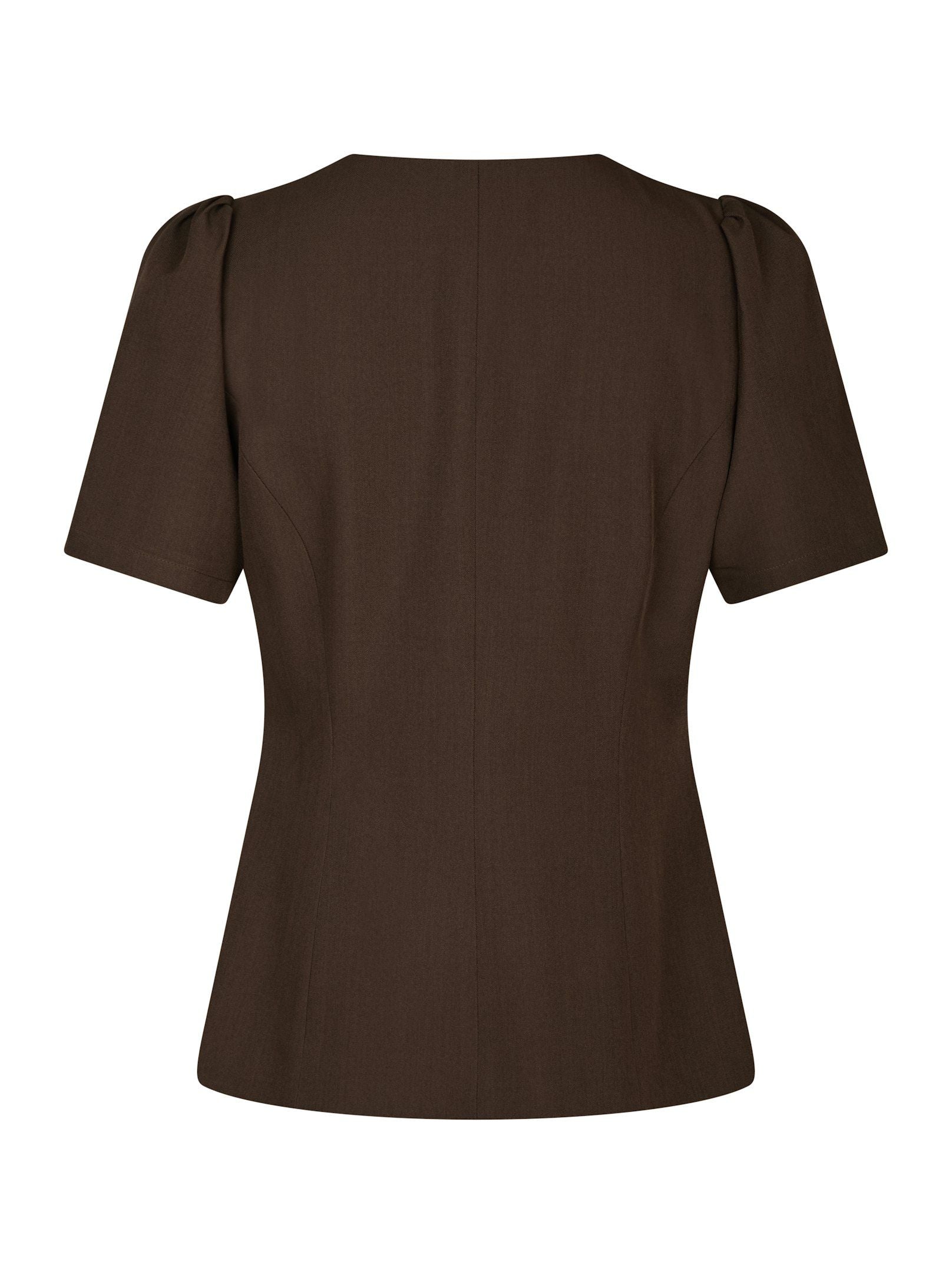 Jules Structure Blouse - Dark Brown