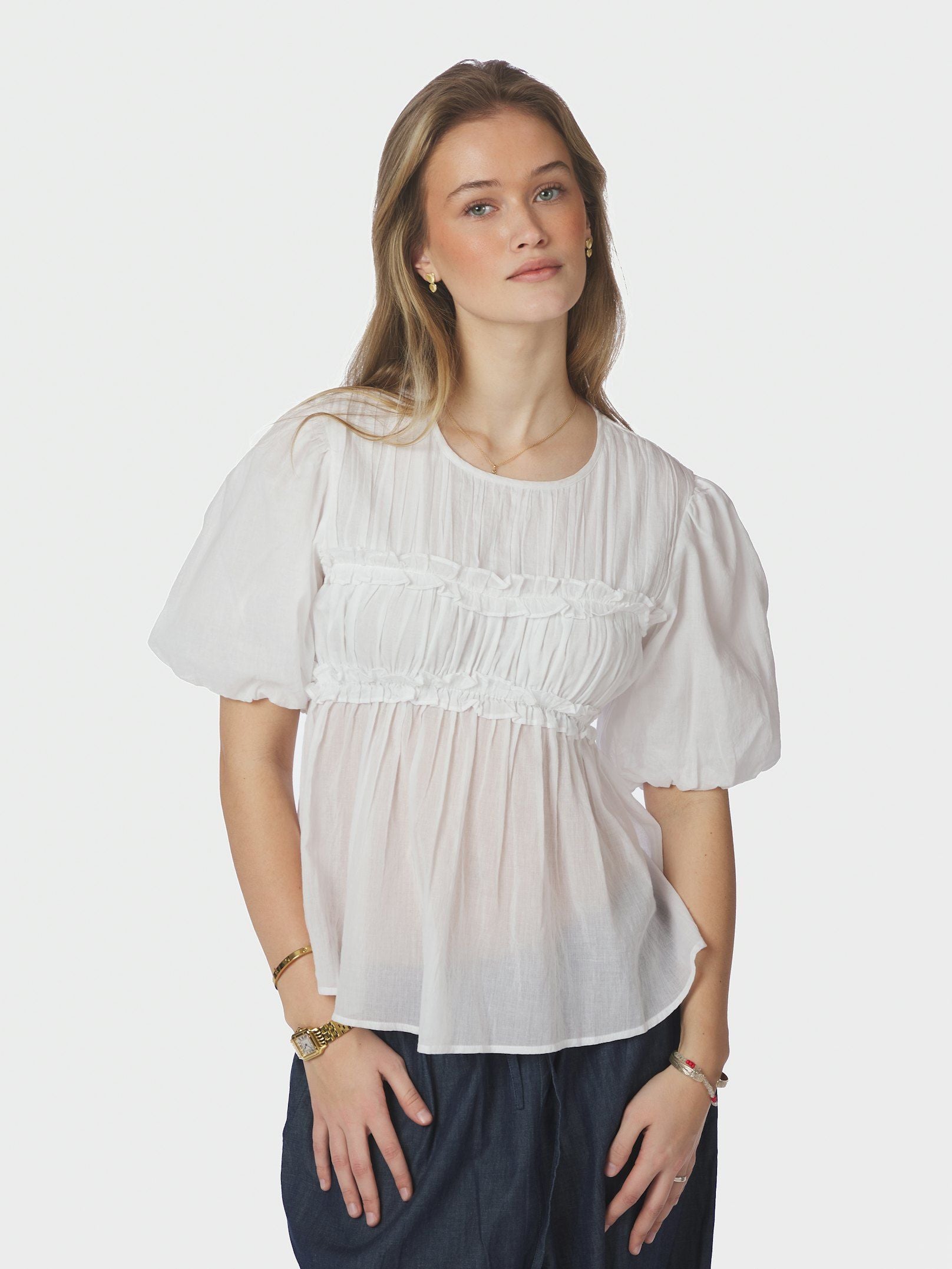 Kiril S Voile Blouse - White
