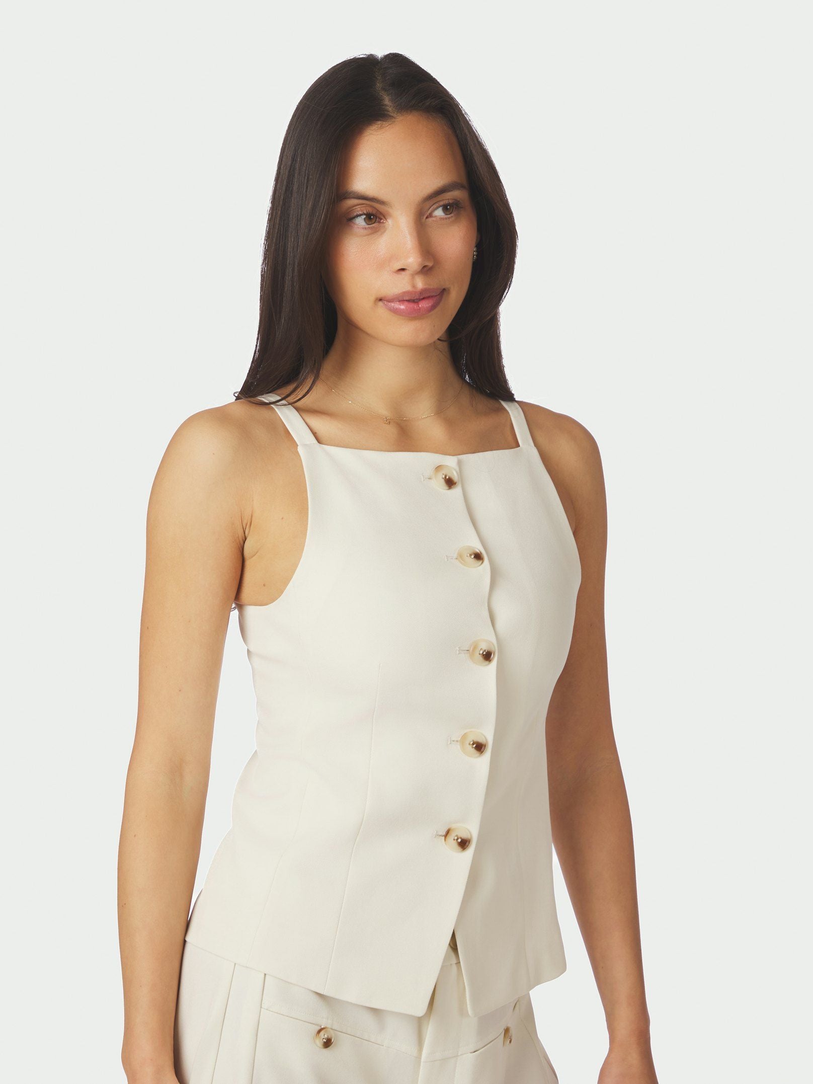 Kylie Structure Waistcoat - Off White