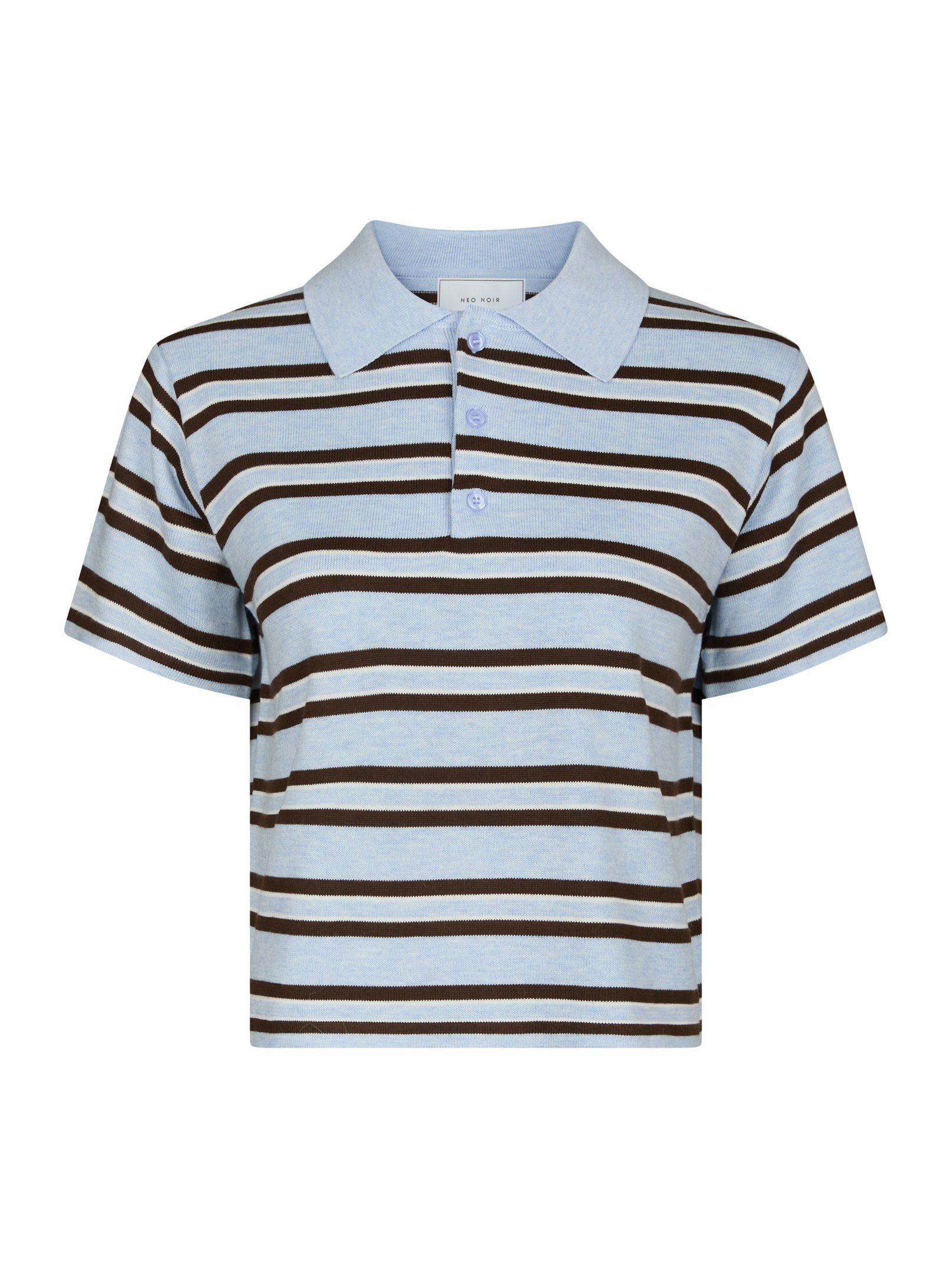 Mulann Polo Knit Blouse - Light Blue