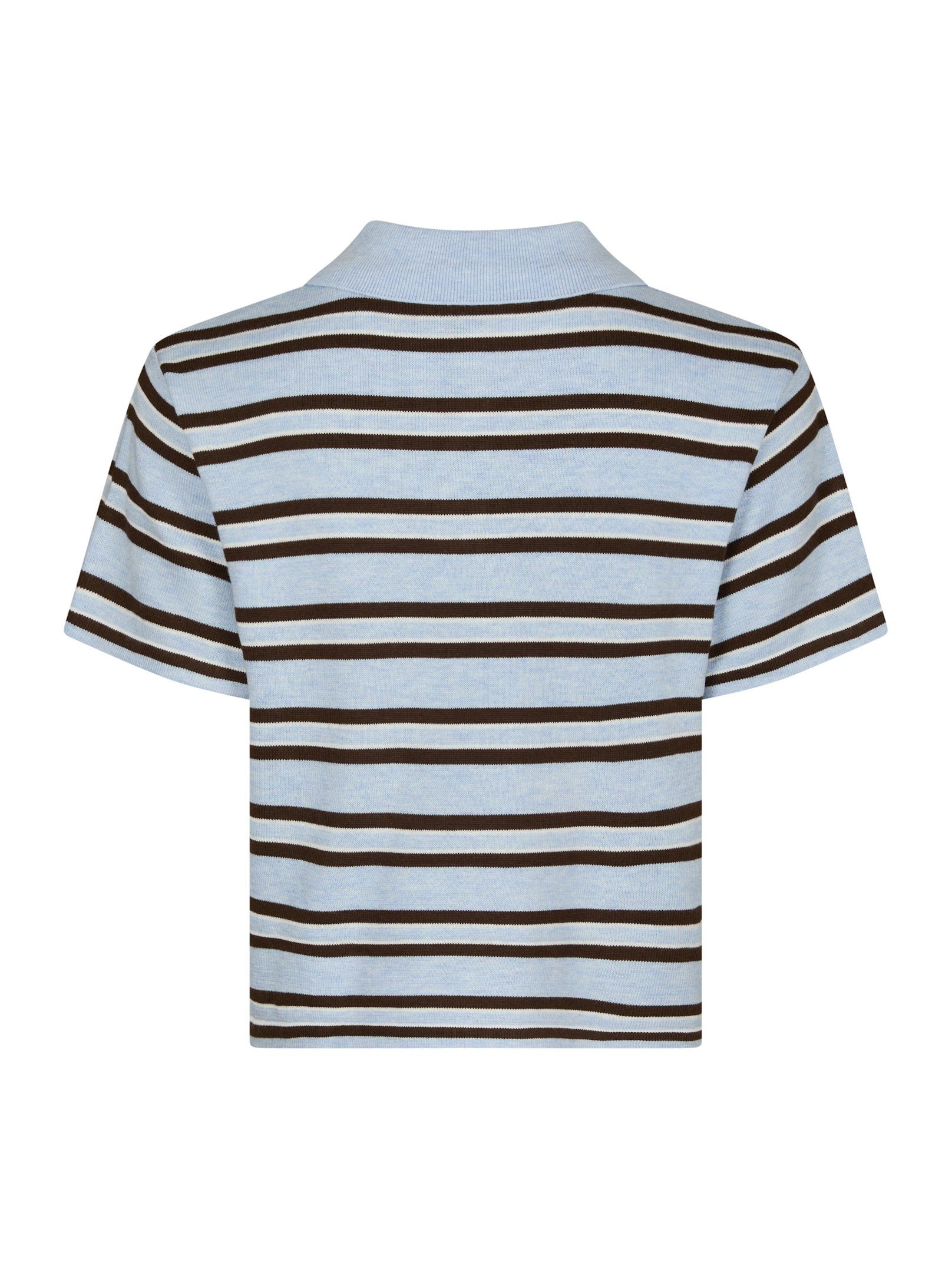Mulann Polo Knit Blouse - Light Blue