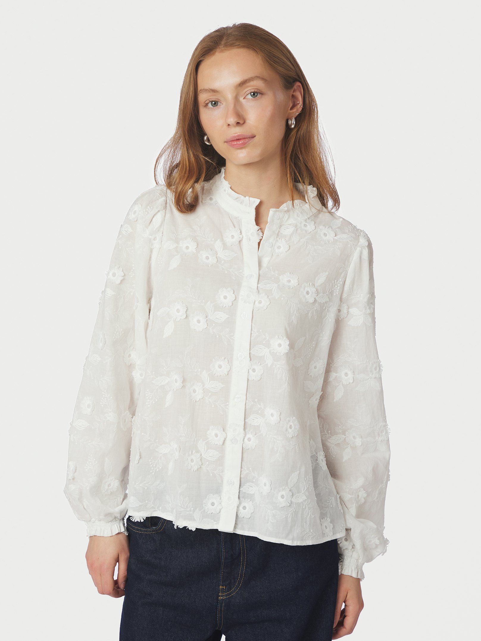 Oda Deco Emb Shirt - White