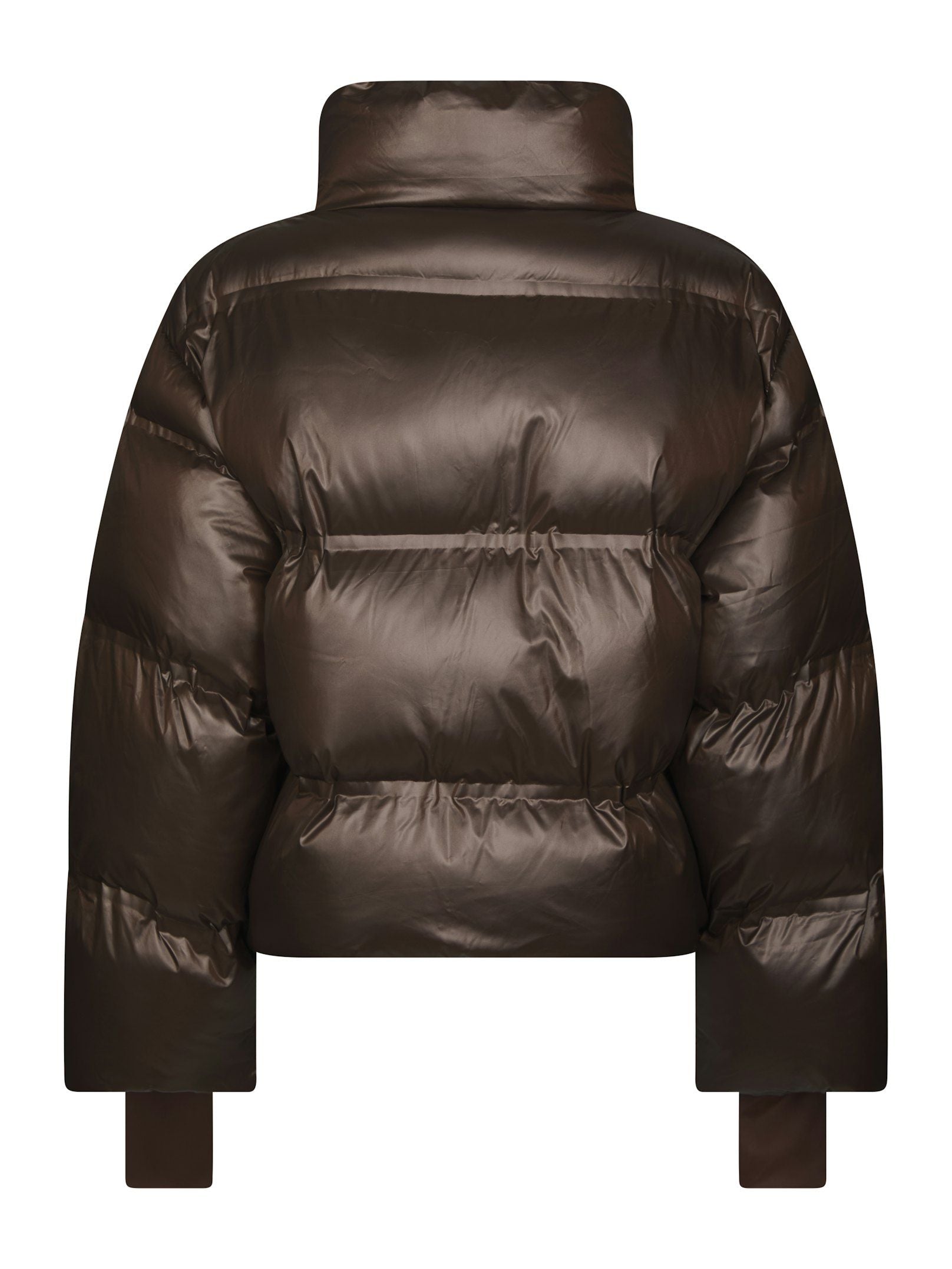 Rhea Shiny Puffer Jacket - Chocolate Brown
