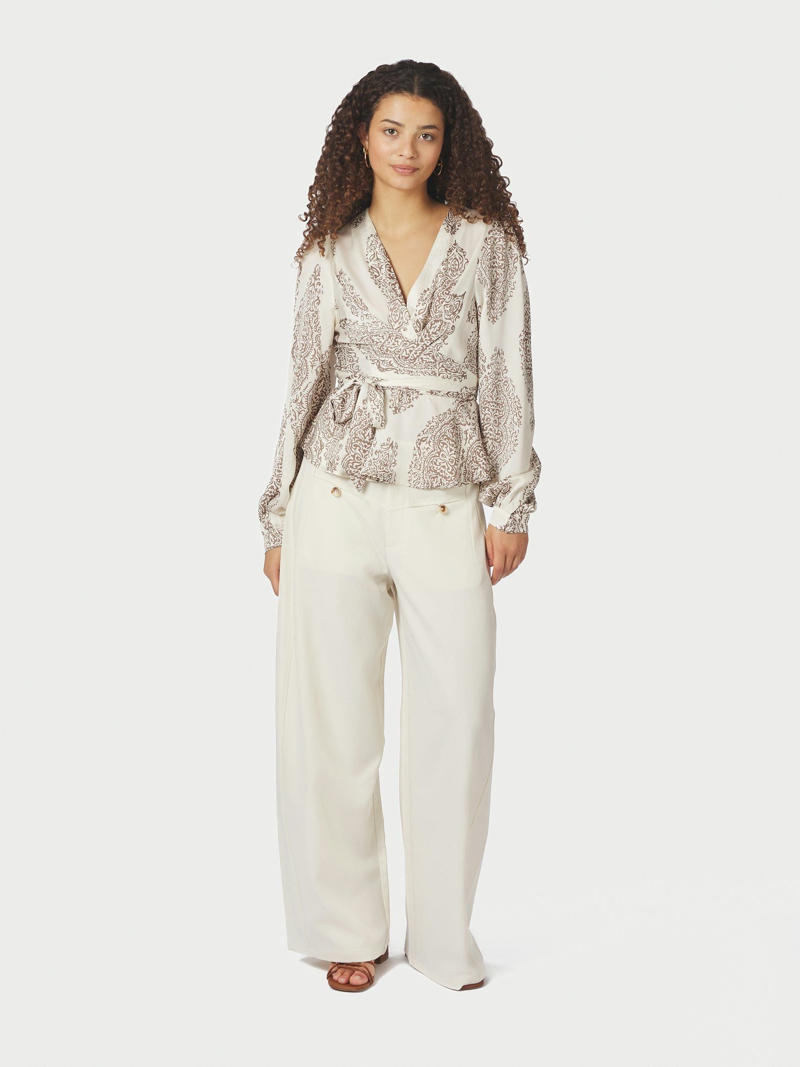 Rista Paisley Drop Blouse - Ivory
