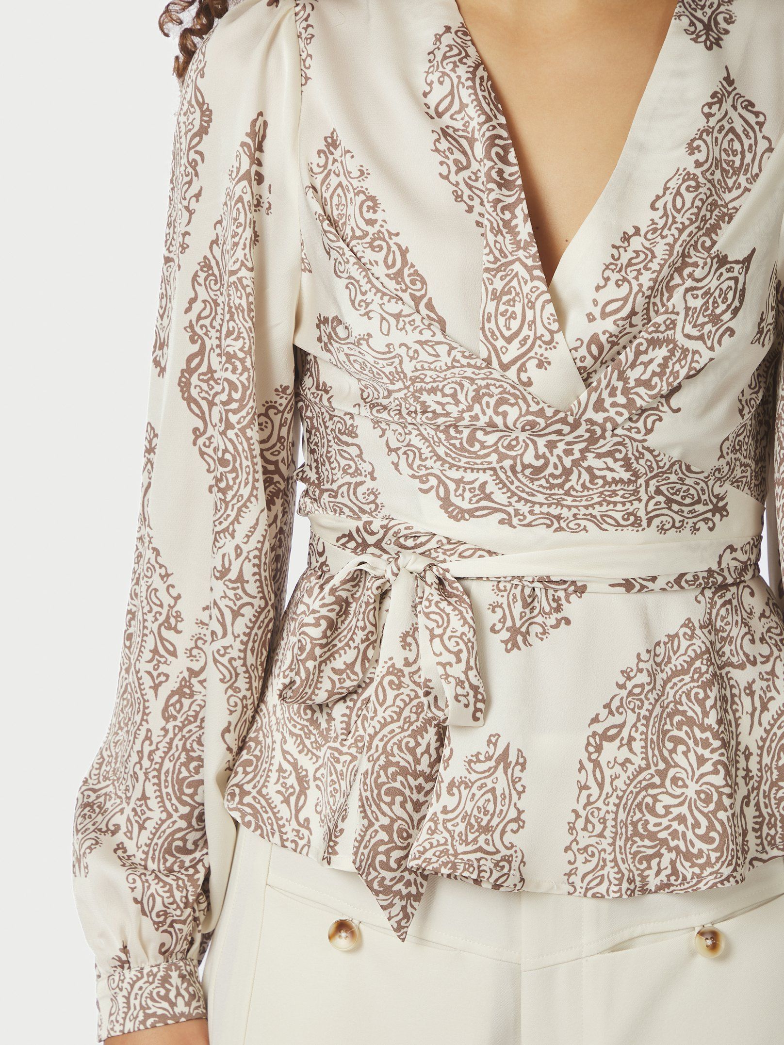 Rista Paisley Drop Blouse - Ivory