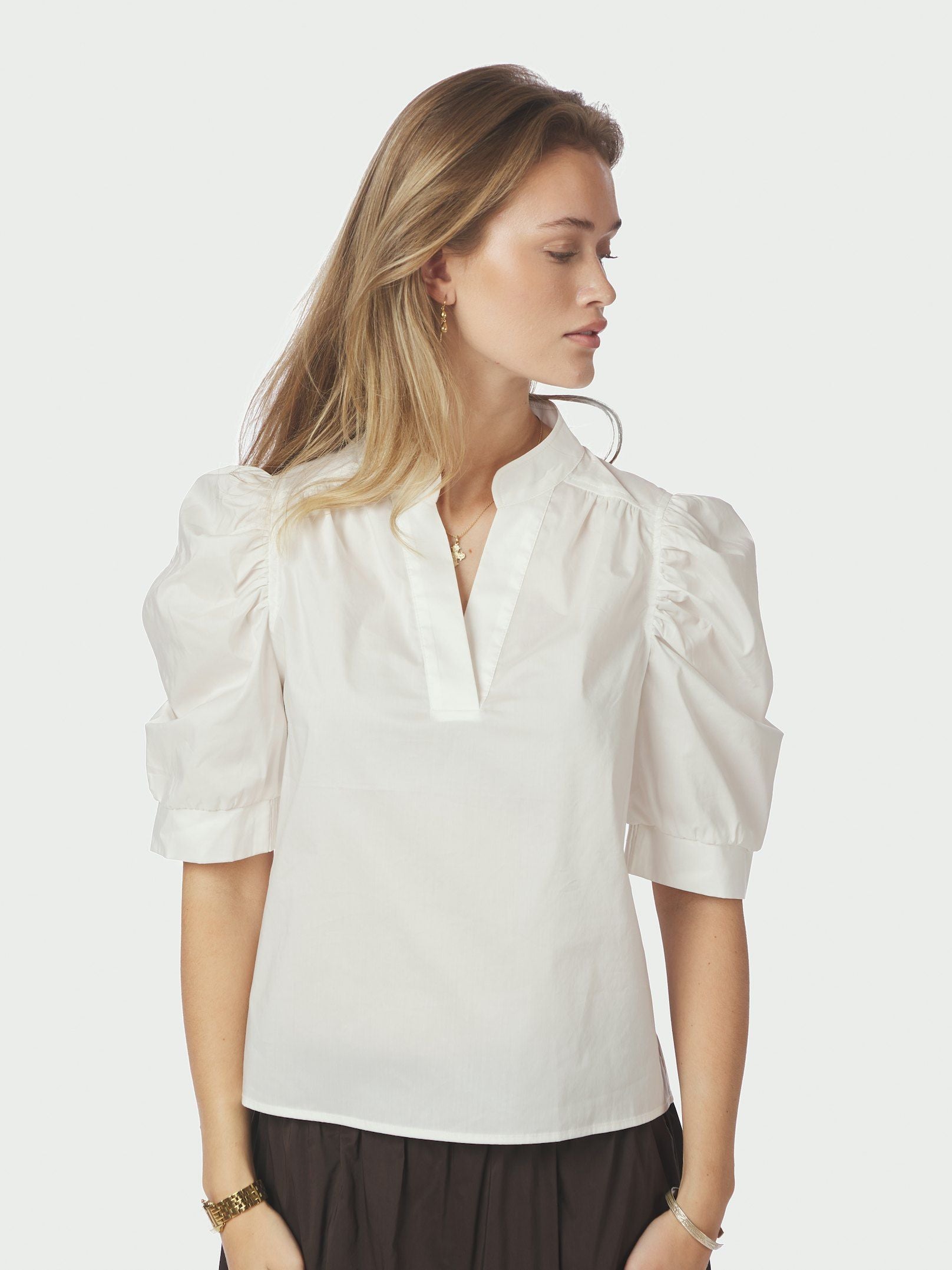 Roella Poplin Blus - Vit