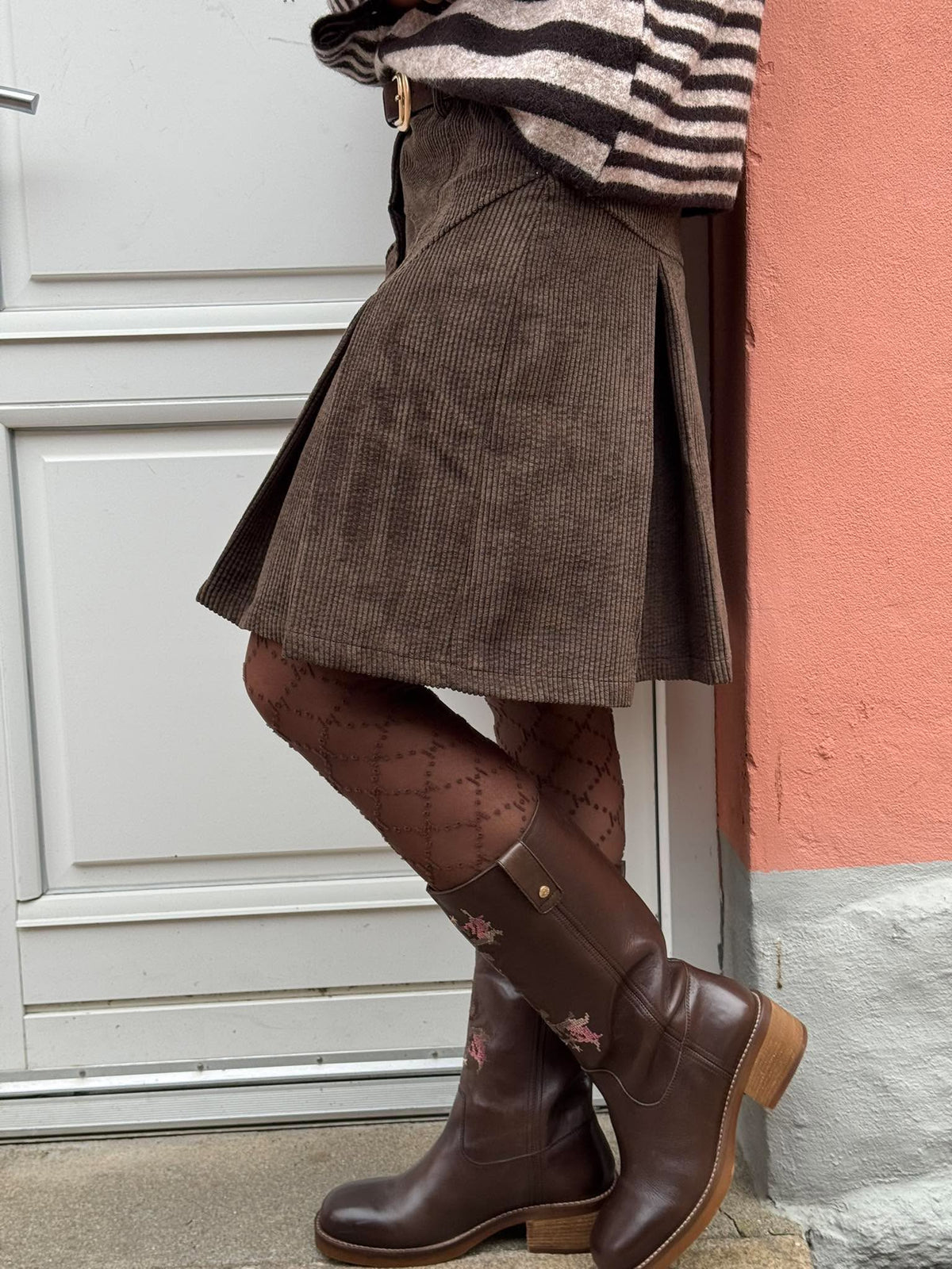 Gitte Corduroy Skirt - Dark Brown