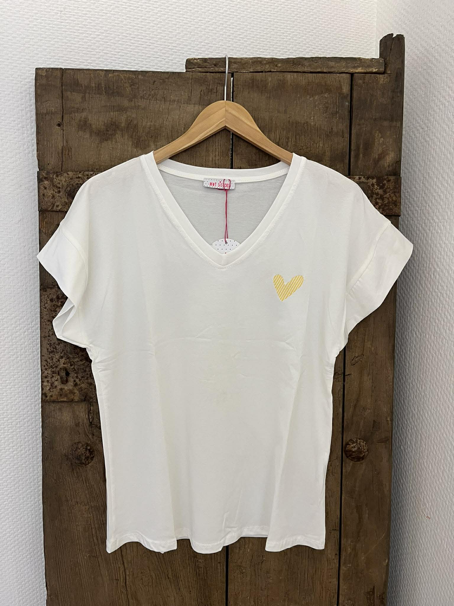 Heart T-shirt - White Yellow