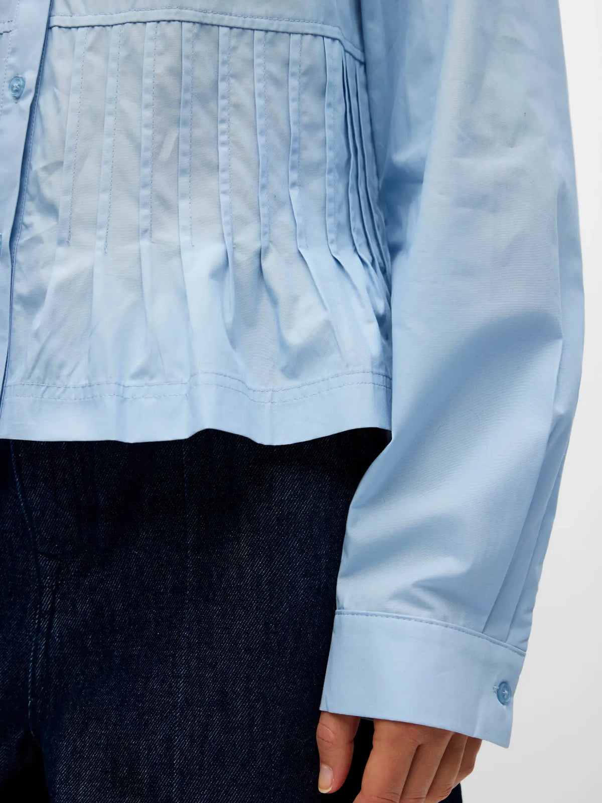 ADONA L/S REG. PLEAT SHIRT - Kentucky Blue