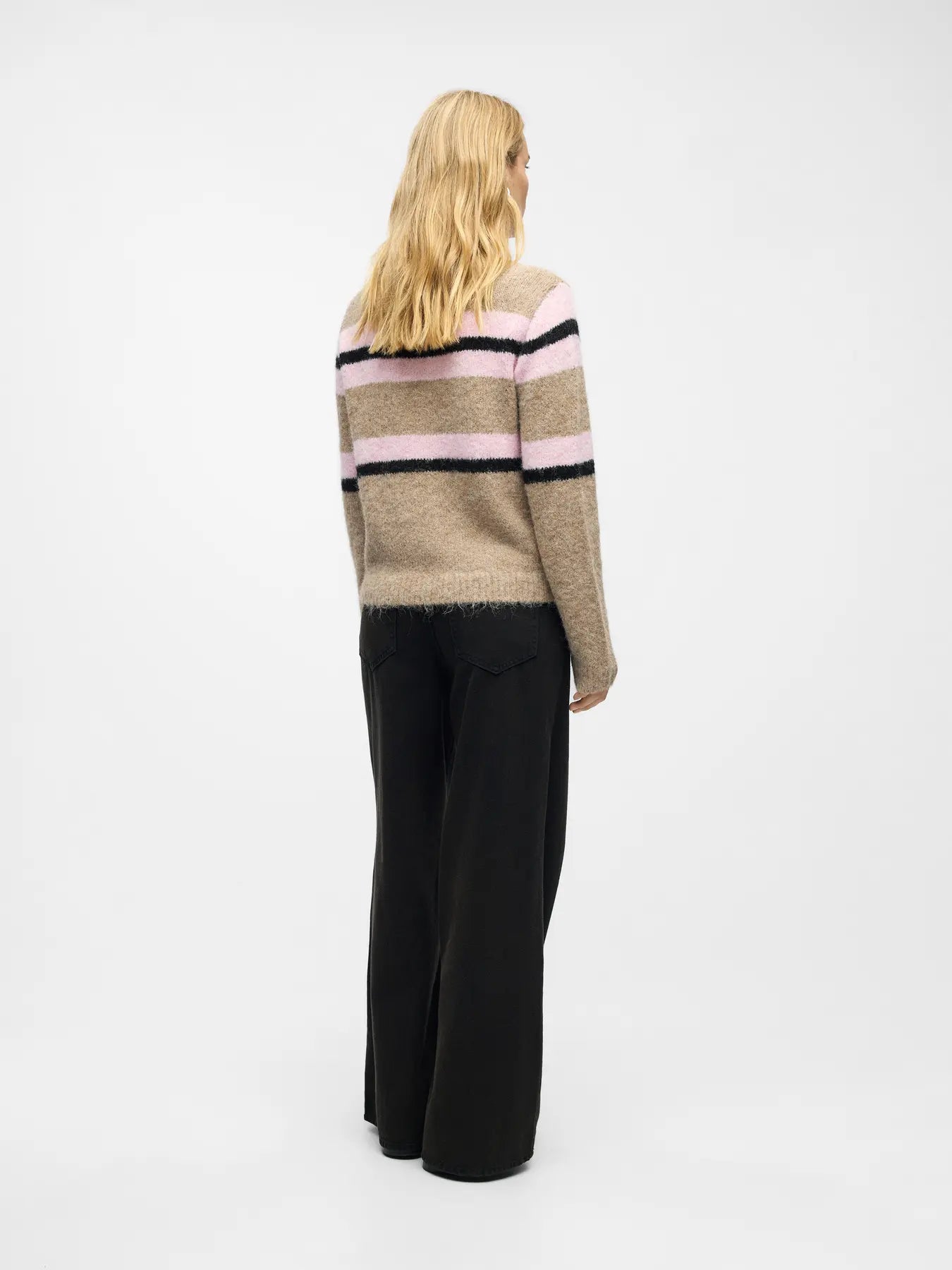 GALIA KNIT PULLOVER - Humus Pink lady/black
