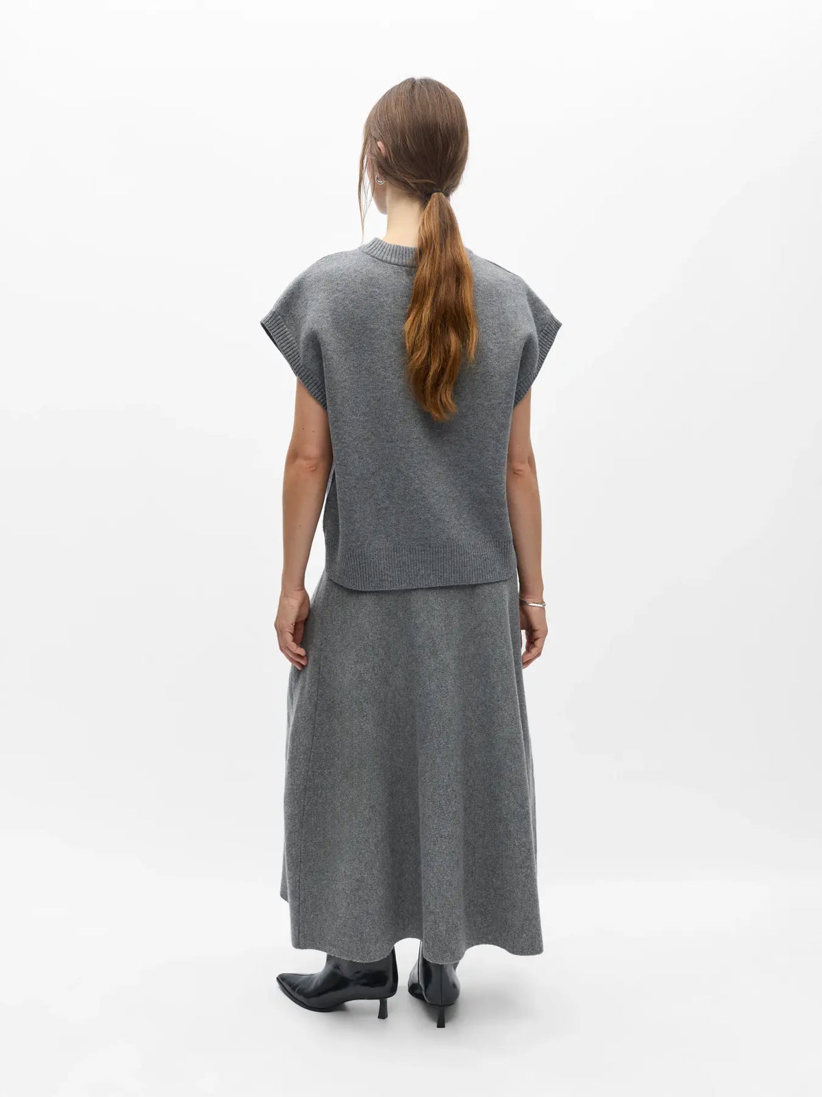 ITONE S/L LO KNIT VEST - Medium Grey Melange