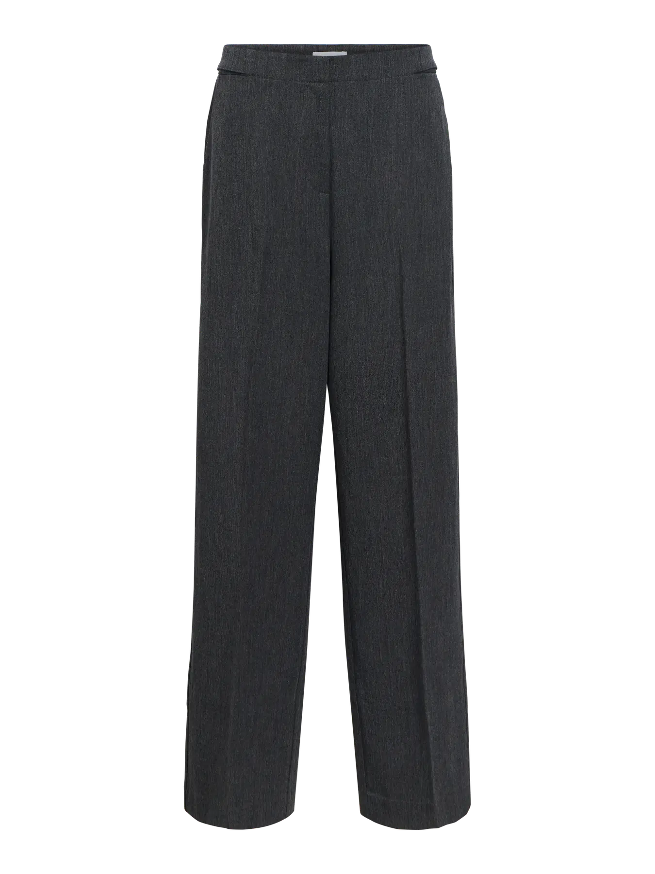 KAMMY MW WIDE PANTS - Black Melange