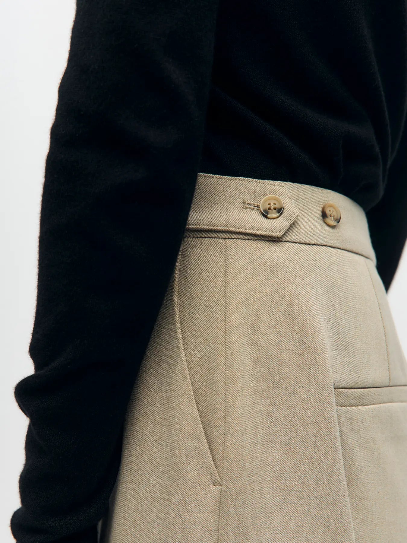 KAMMY MW WIDE PANTS - Silver Gray Melange