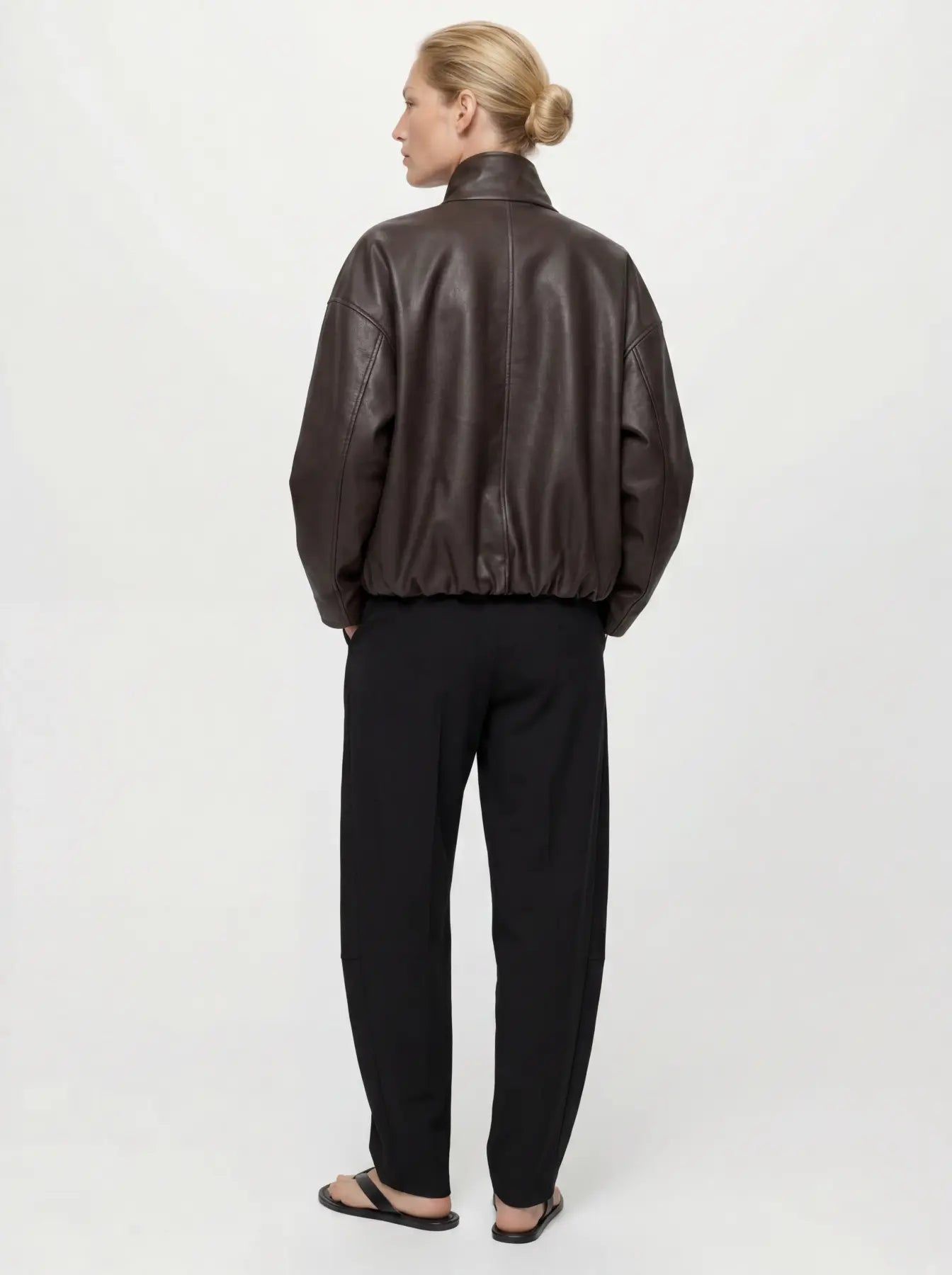LIVA L/S BOMBER JACKET - Seal Brown