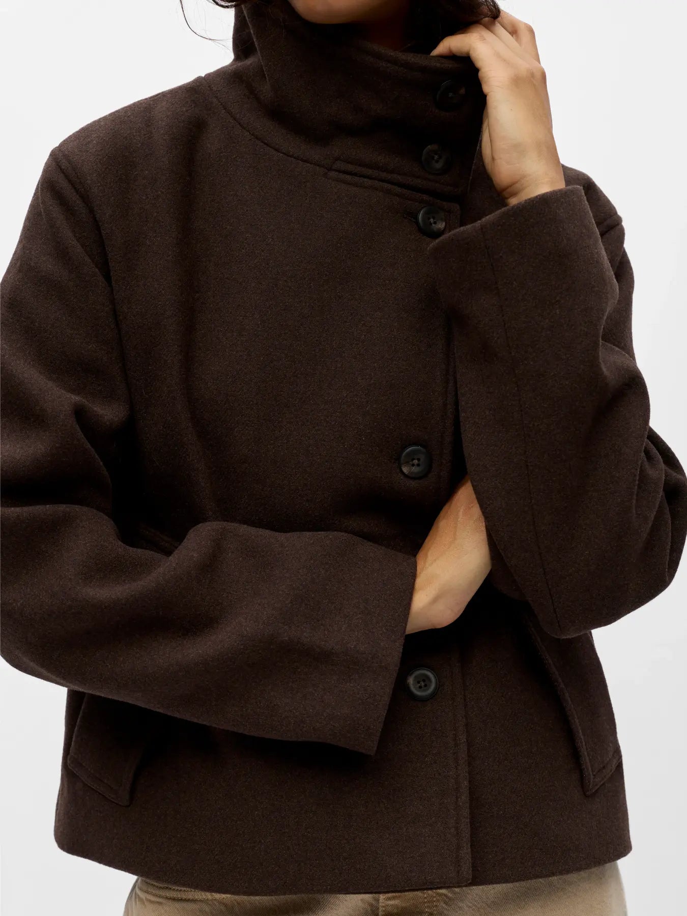 RIKI SHORT JACKET - Seal Brown