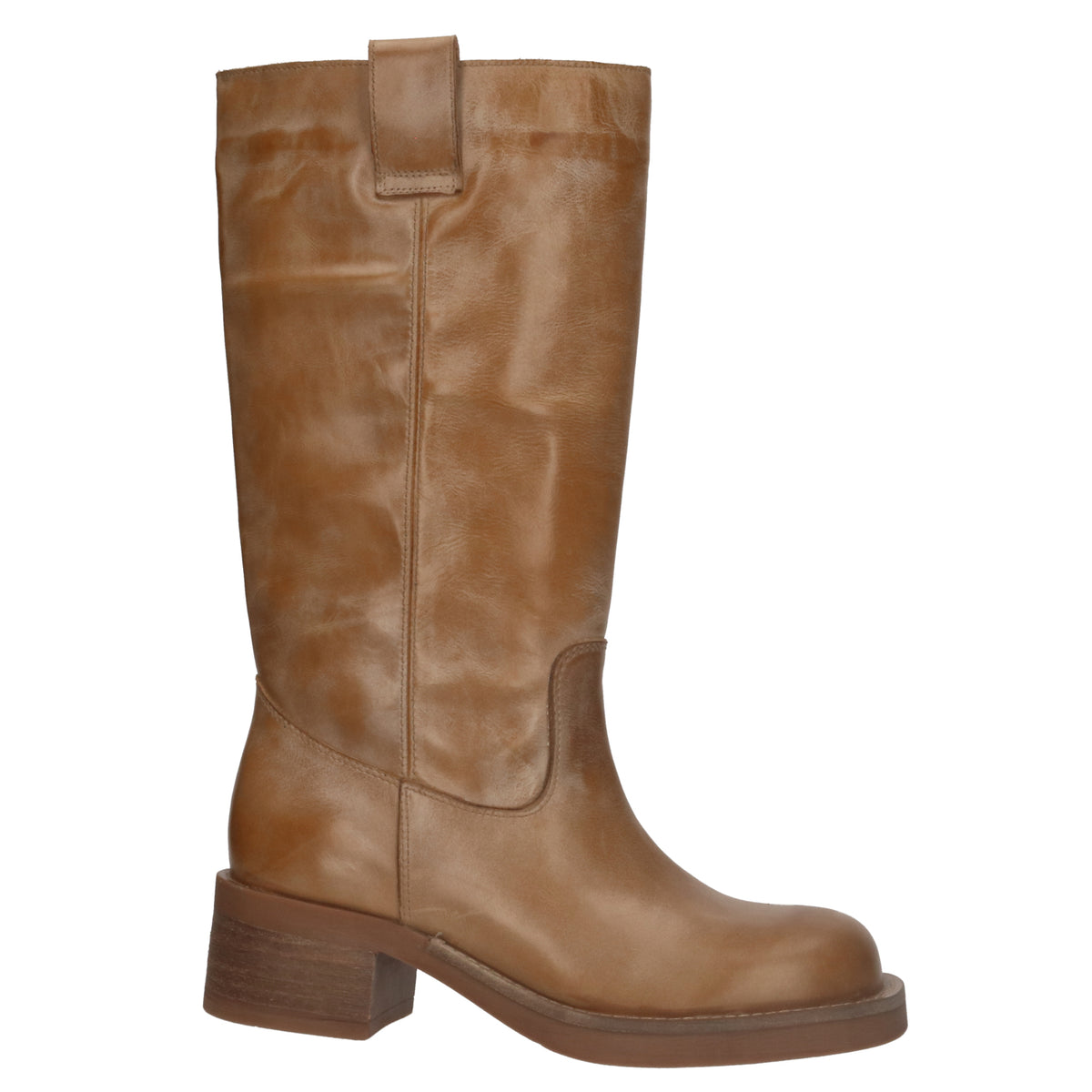 Anneli Vintage Boots - Tan/White