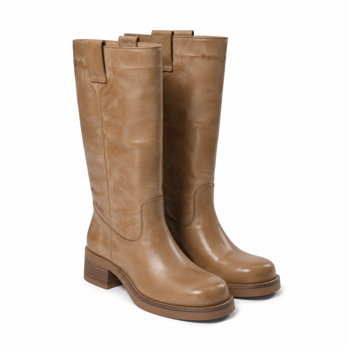 Anneli Vintage Boots - Tan/White