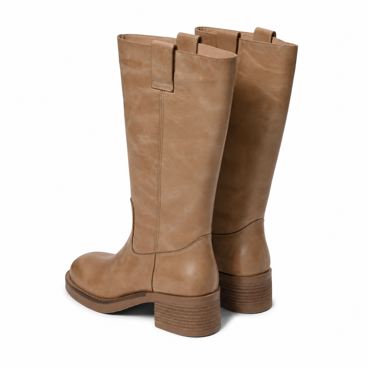 Anneli Vintage Boots - Tan/White