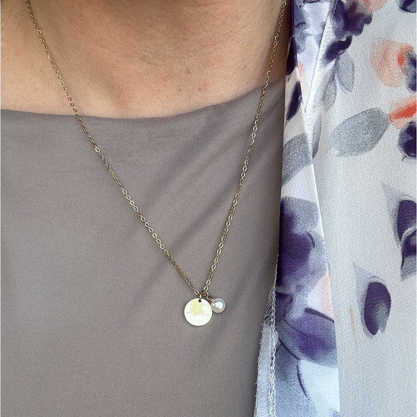 Pearl Necklace - MORMOR - 14 karat guldbelagt