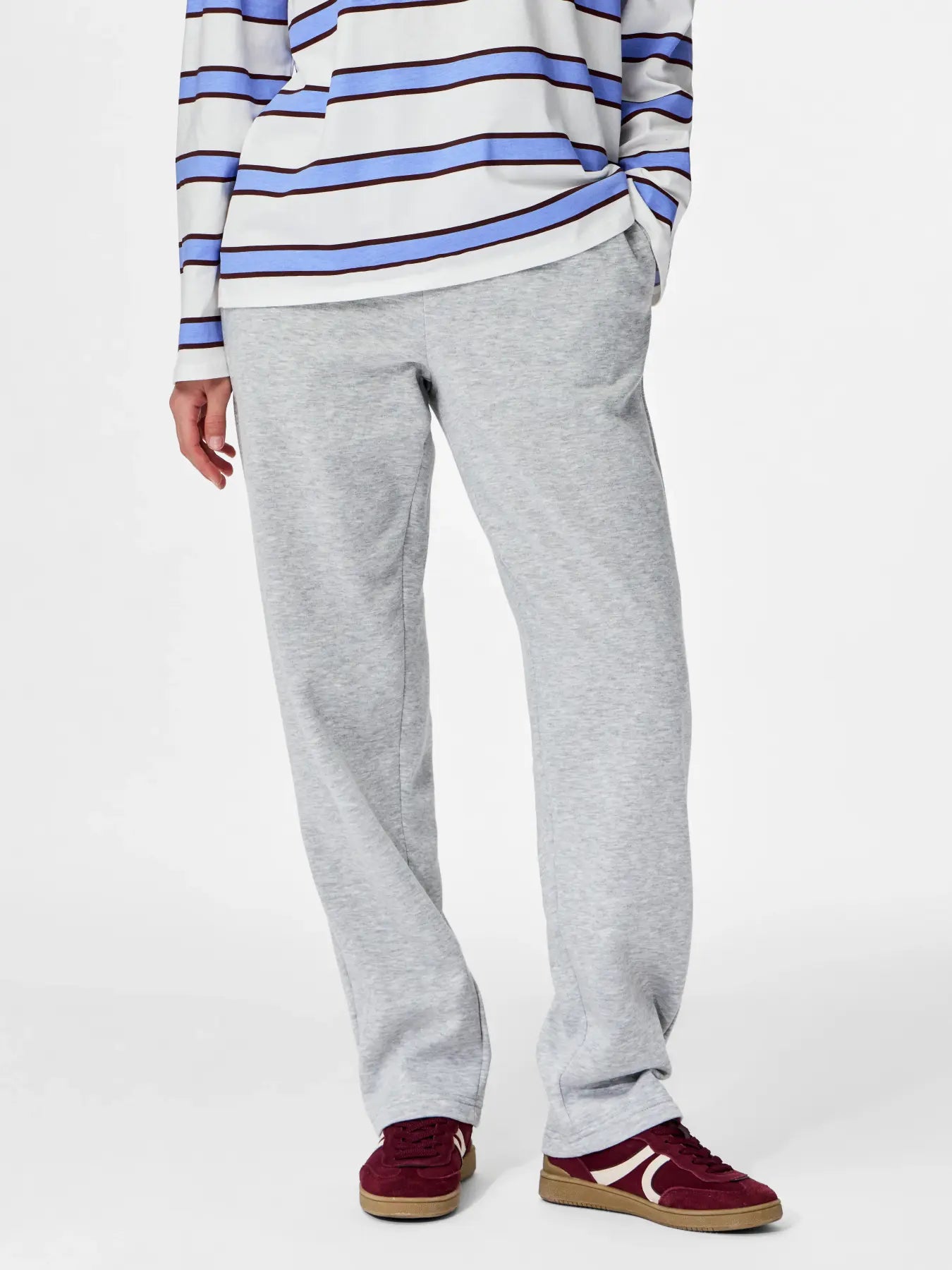 CHILLI HW STRAIGHT SWEAT PANTS - Light Grey Melange